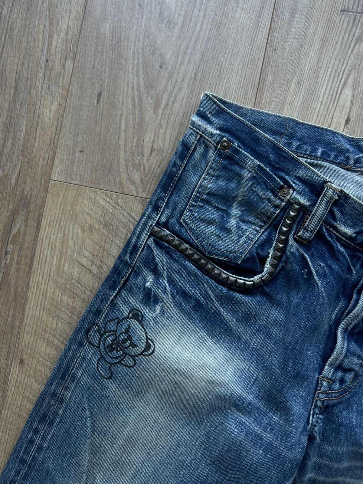 HYSTERIC GLAMOUR KINKY TEDDY BEAR SELVEDGE JEANS Y2K RARE