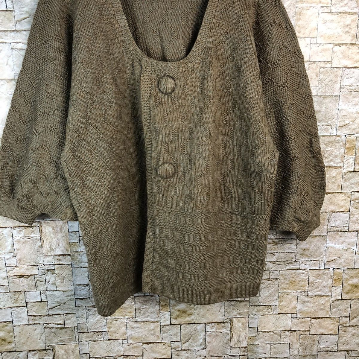 Japanese Brand Japanese Brand Brown Cardigan Knitwear #A1193 Size L / US 10 / IT 46 - 3 Thumbnail