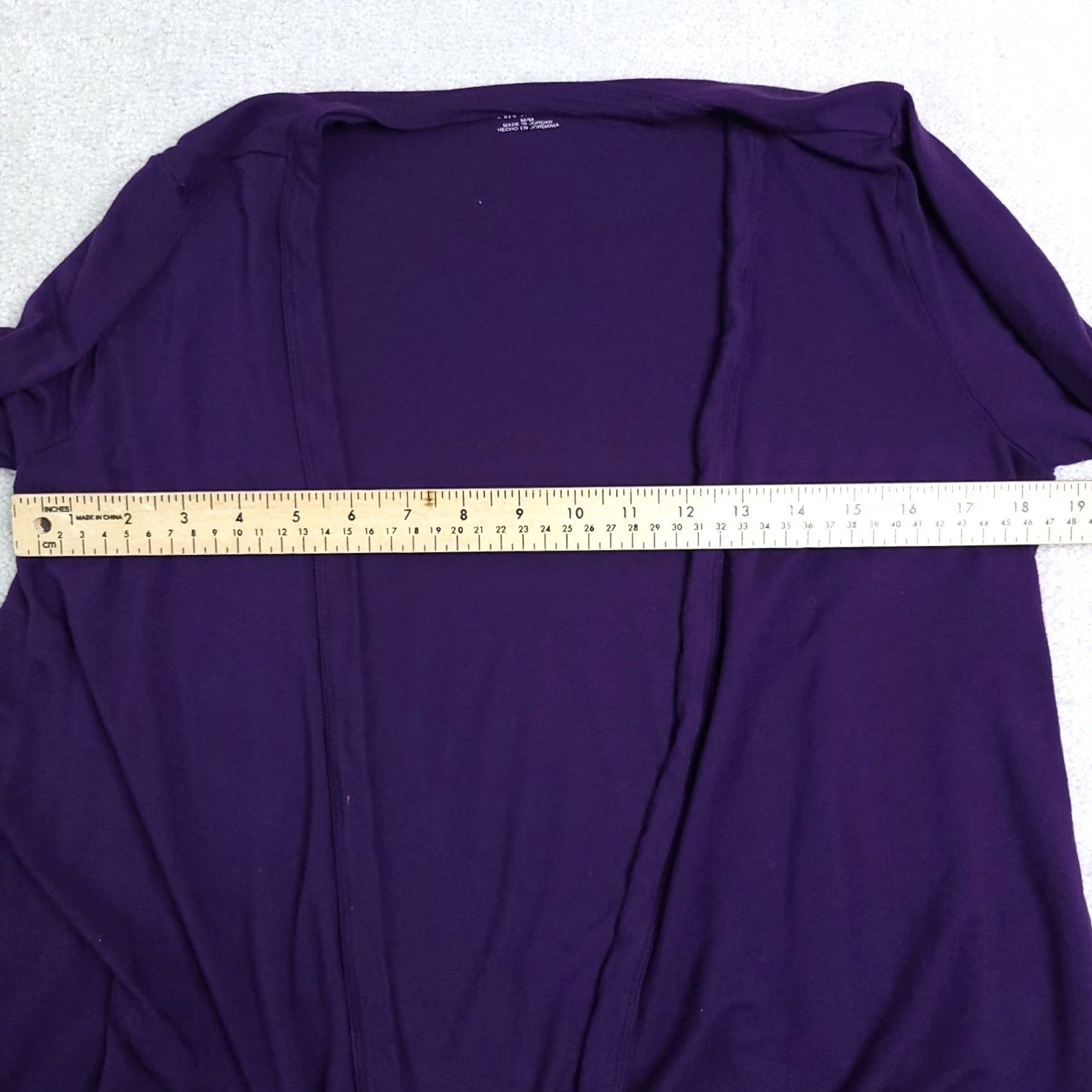 Vintage VINTAGE a.n.a Cardiga Women's Medium Purple Top Open Rayon Blouse 3/4 Sleeve Regular Fit Pullover Casual Summer 90s Womens Size XL / US 12-14 / IT 48-50 - 3 Thumbnail