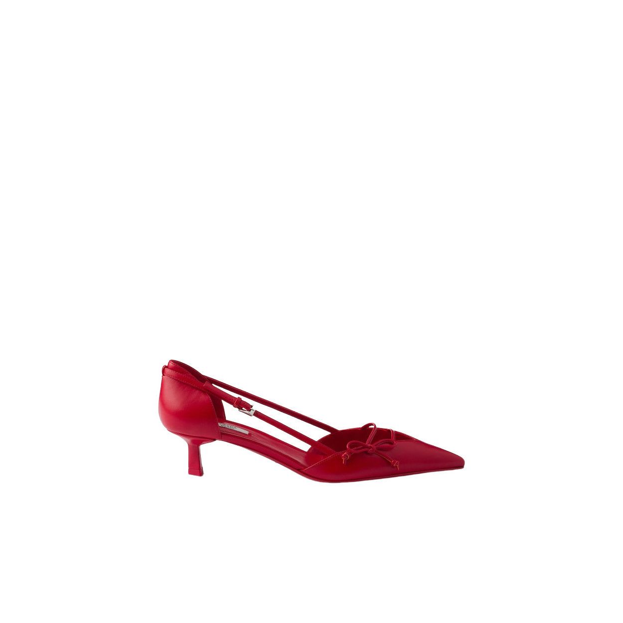 Prada PRADA $1320 Red Open Side Leather Pumps New & Authentic (Wom Size US 9 / IT 39 - 2 Thumbnail