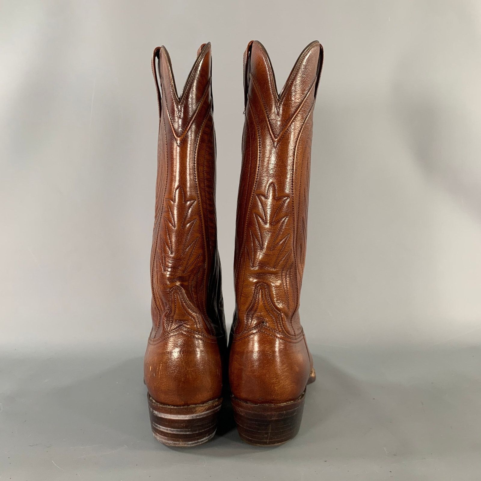 Lucchese LUCCHESE Size 9 Brown Leather Pull On Boots Size US 9 / EU 42 - 3 Thumbnail