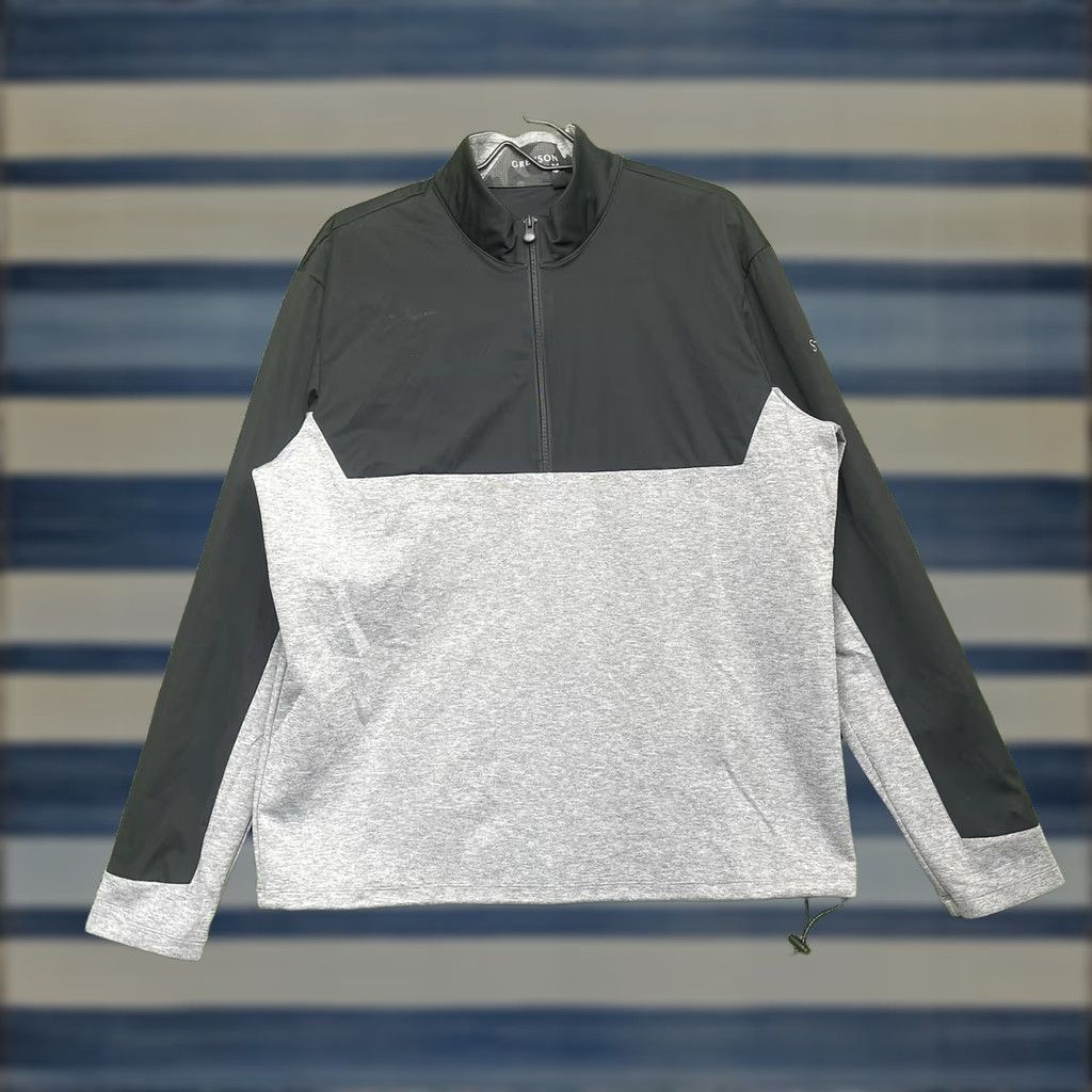Vintage Greyson Comanche Jacket Mens L Gray 1/2 Zip 100% Polyester Waterproof Stand-Up Collar Modern Golf Performance Size US L / EU 52-54 / 3 - 1 Thumbnail