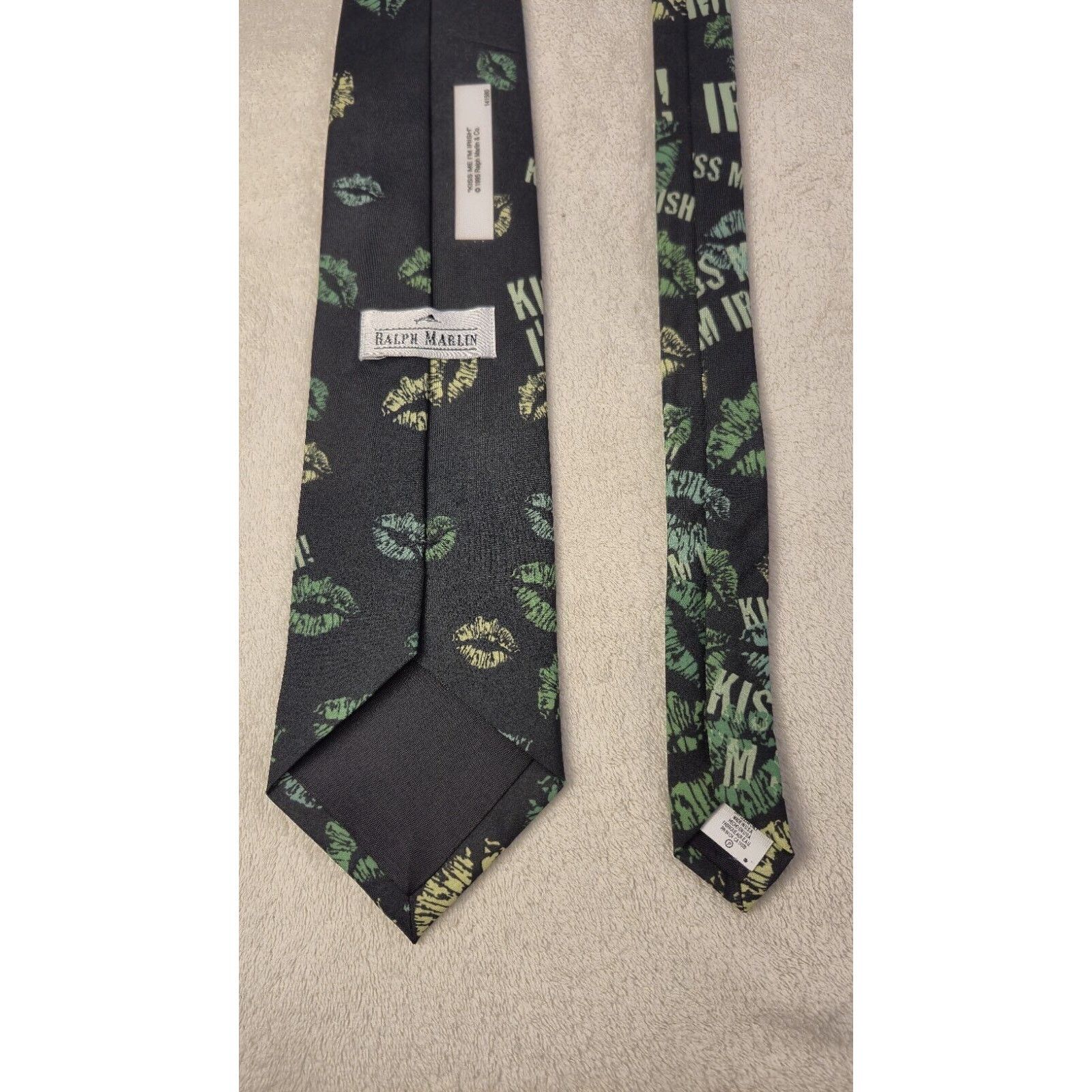 Ralph Marlin Vintage Ralph Marlin Kiss Me I'm Irish Green Necktie 1995 Size ONE SIZE - 3 Thumbnail