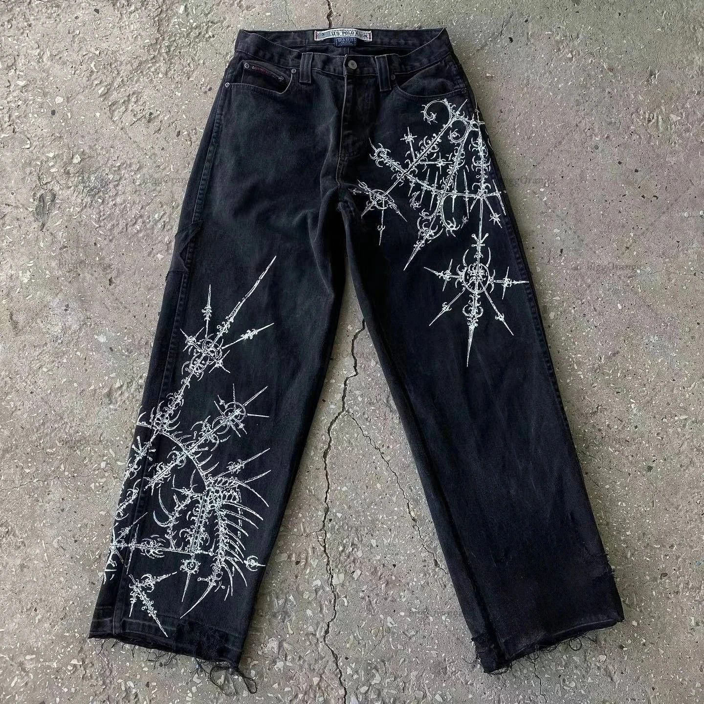 Jean × Vintage Gothic Baggy Jeans Size US 32 / EU 48 - 1 Thumbnail