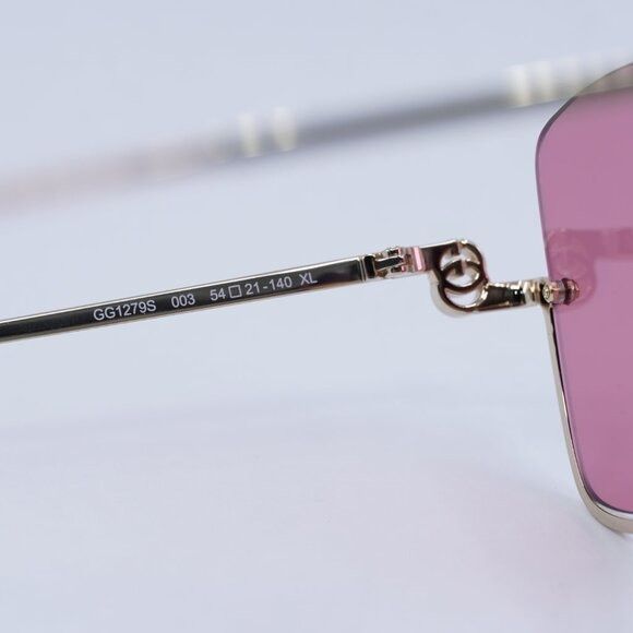 Gucci Gucci GG1279S 003 Sunglasses Gold Square Frame, Cyclamen Size ONE SIZE - 7 Thumbnail