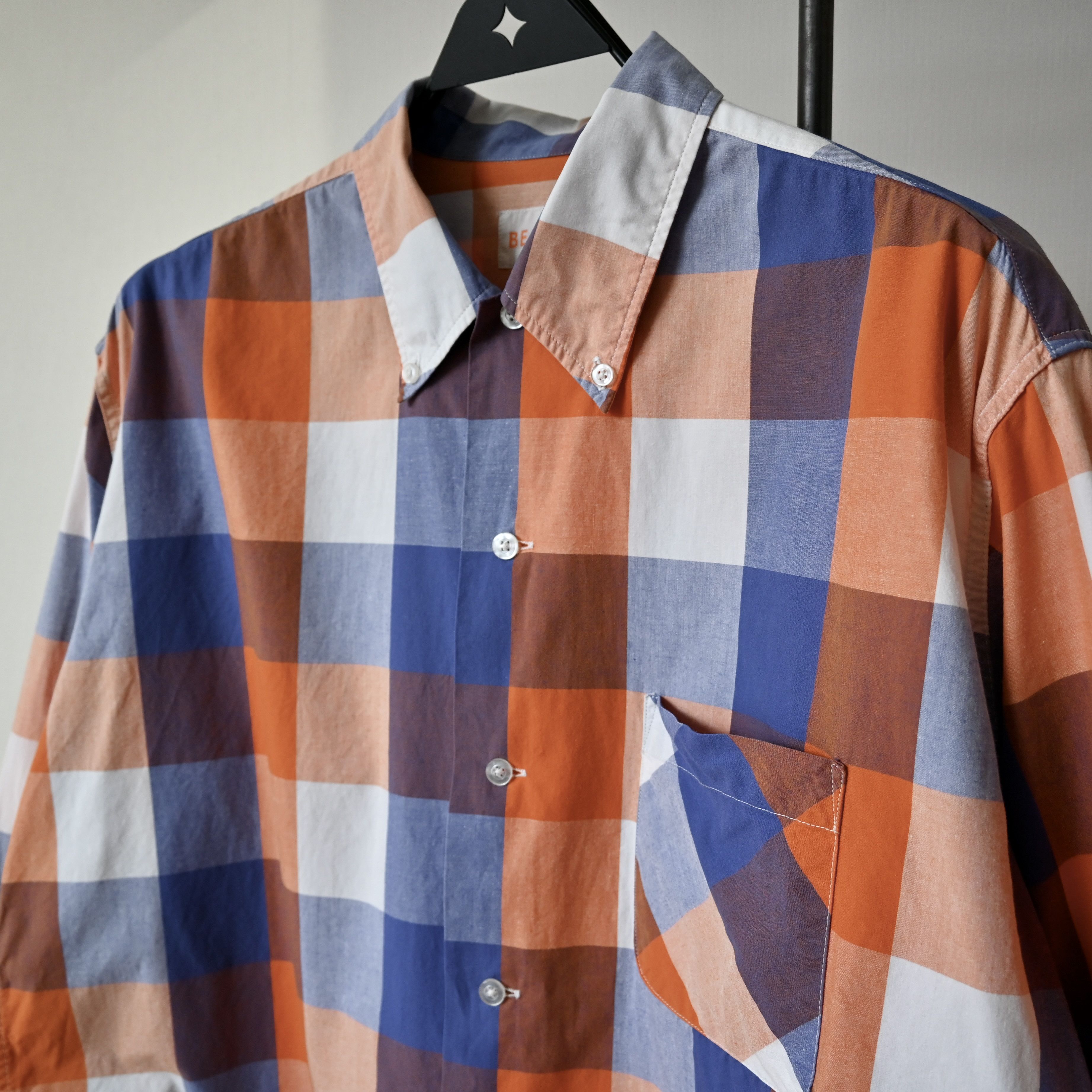 Beams Japan Vintage 1990s BEAMS block plaid BD shirt made in Japan Size US L / EU 52-54 / 3 - 6 Thumbnail