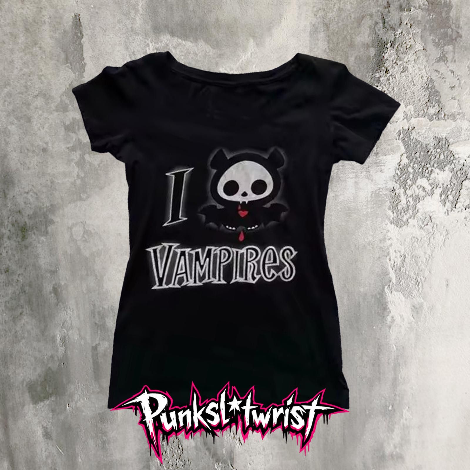 Vintage i love vampires baby tee Size S / US 4 / IT 40 - 1 Thumbnail