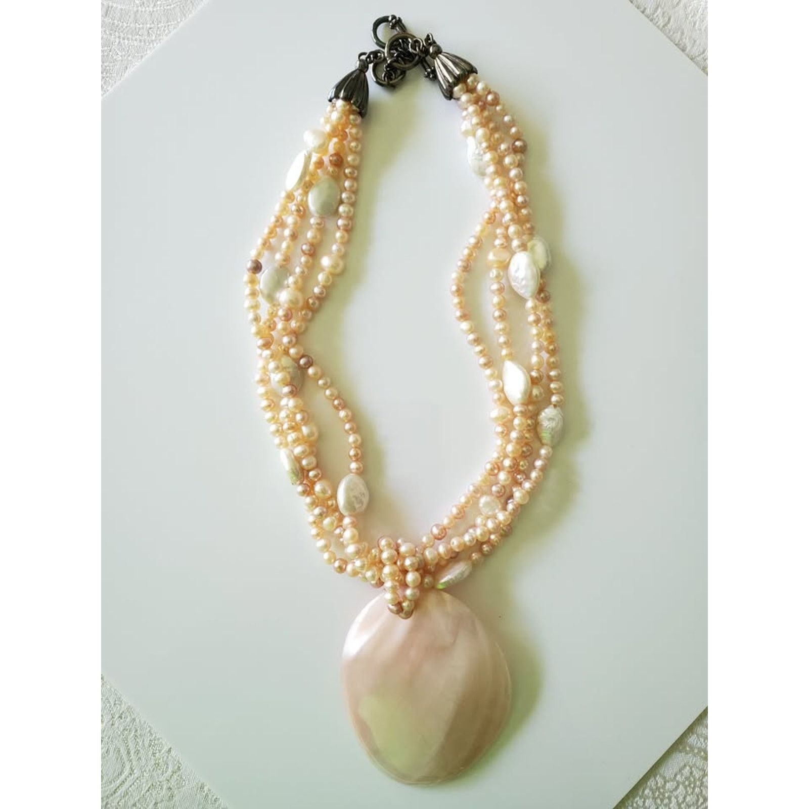 Other Multi-strand Pink and Cream Freshwater Pearl Necklace Size ONE SIZE - 1 Thumbnail