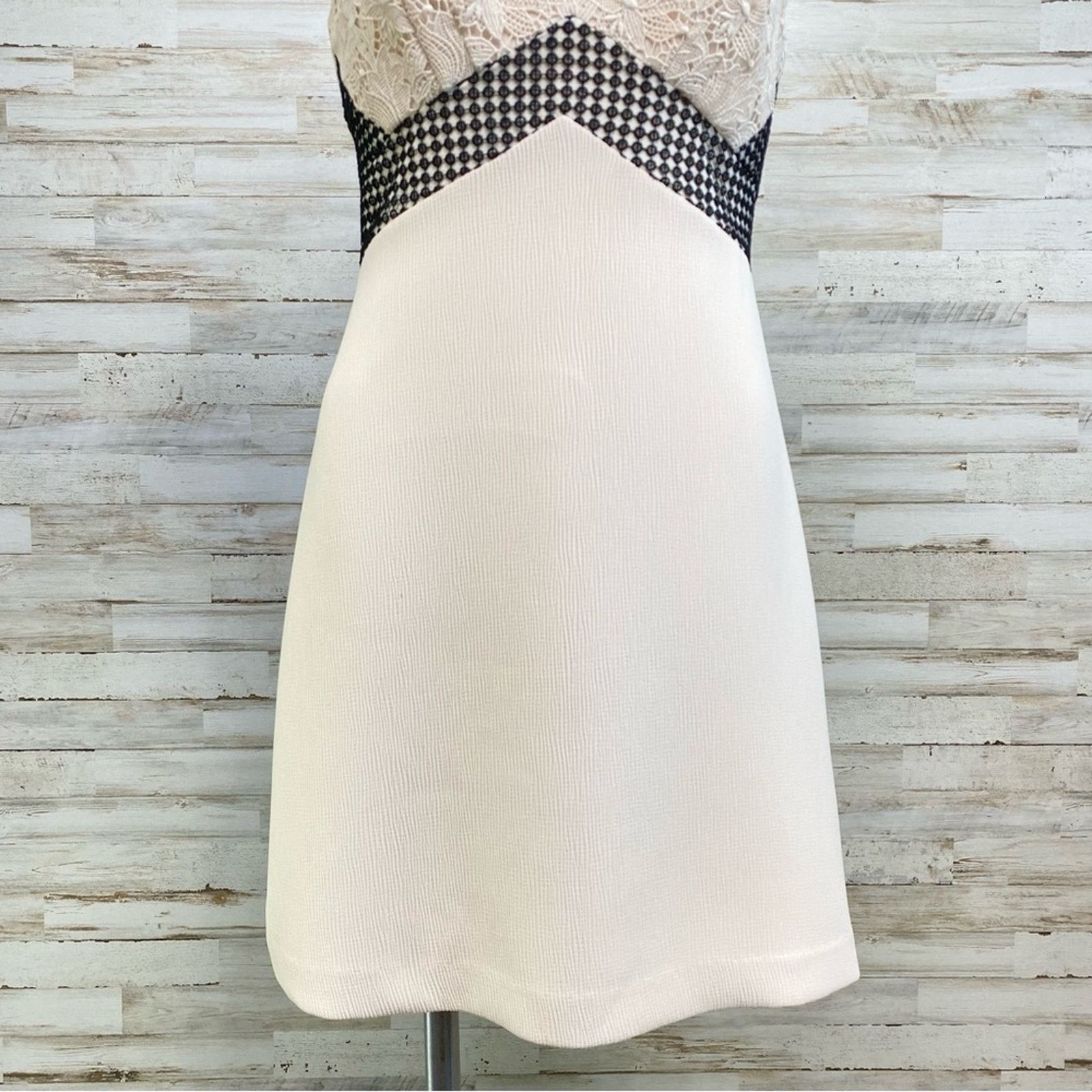 Club Monaco Club Monaco Zulandah Lace Crochet Dress Size 4 Cream Black Size S / US 4 / IT 40 - 6 Thumbnail