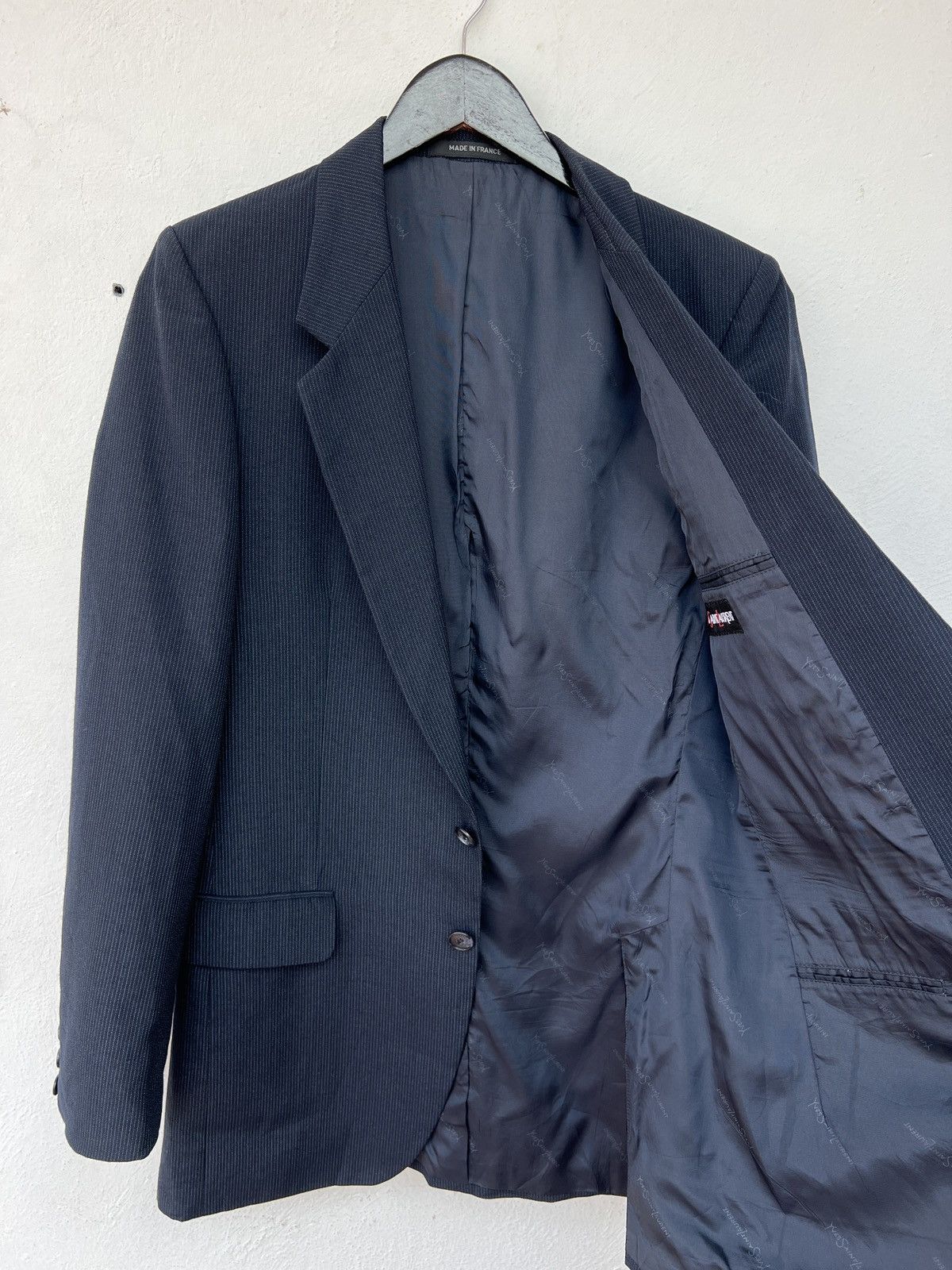 Yves Saint Laurent Yves Saint Laurent Blazer S Dark Blue Wool Size 36S - 12 Thumbnail