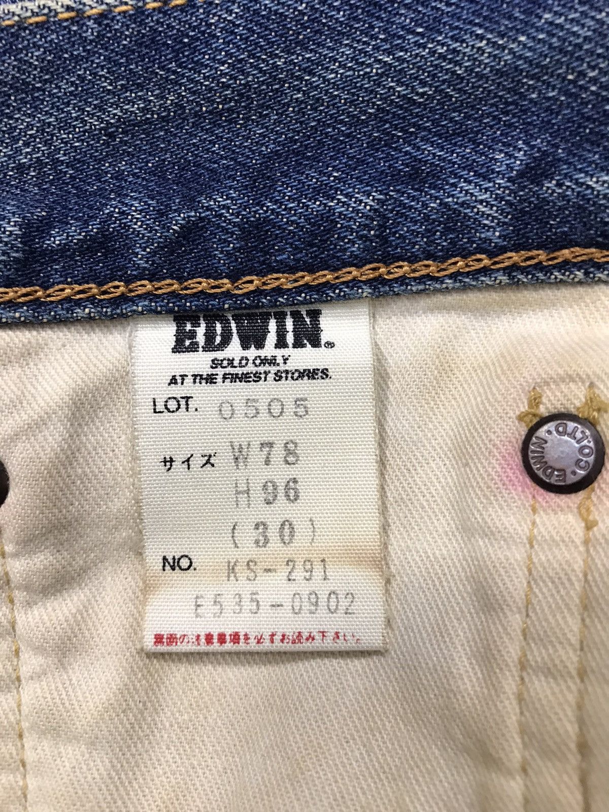 Edwin × Vintage Vintage Edwin 505 Selvedge Distressed Denim Jeans Size US 30 / EU 46 - 16 Thumbnail