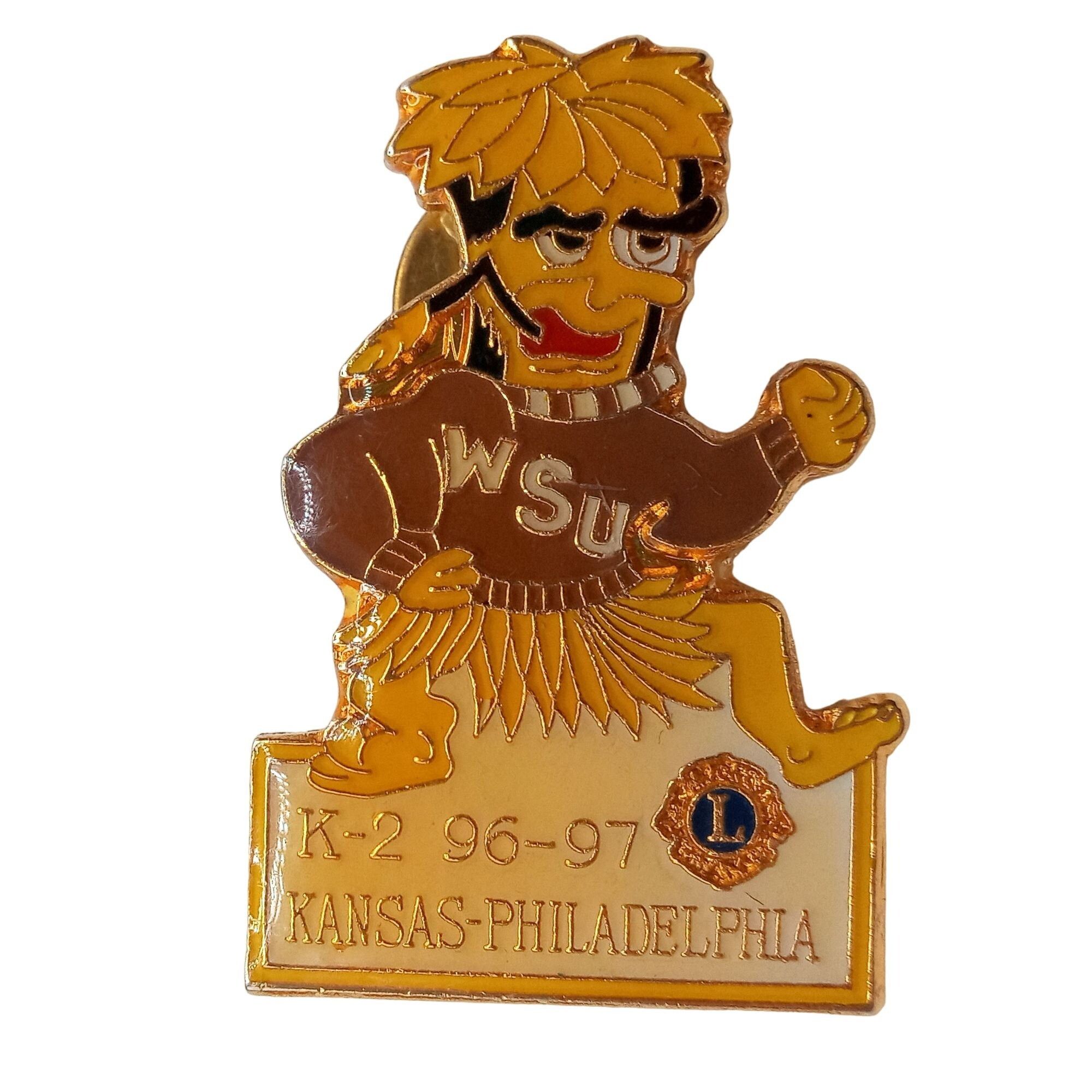 Vintage WSU Lions Clun Pin Hat Lapel Pinback 1996 1997 Wichita State ...