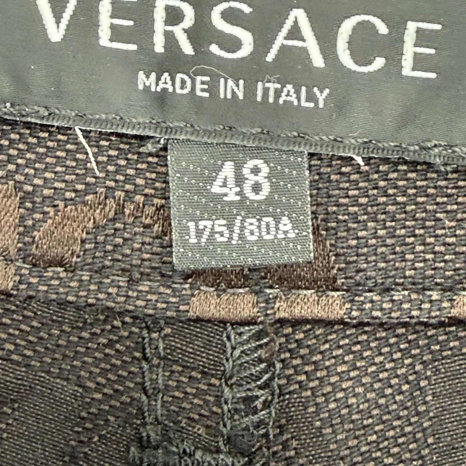 Versace Versace All-Over Logo Brown Denim Jeans 48 Used Size US 44 / EU 60 - 5 Thumbnail