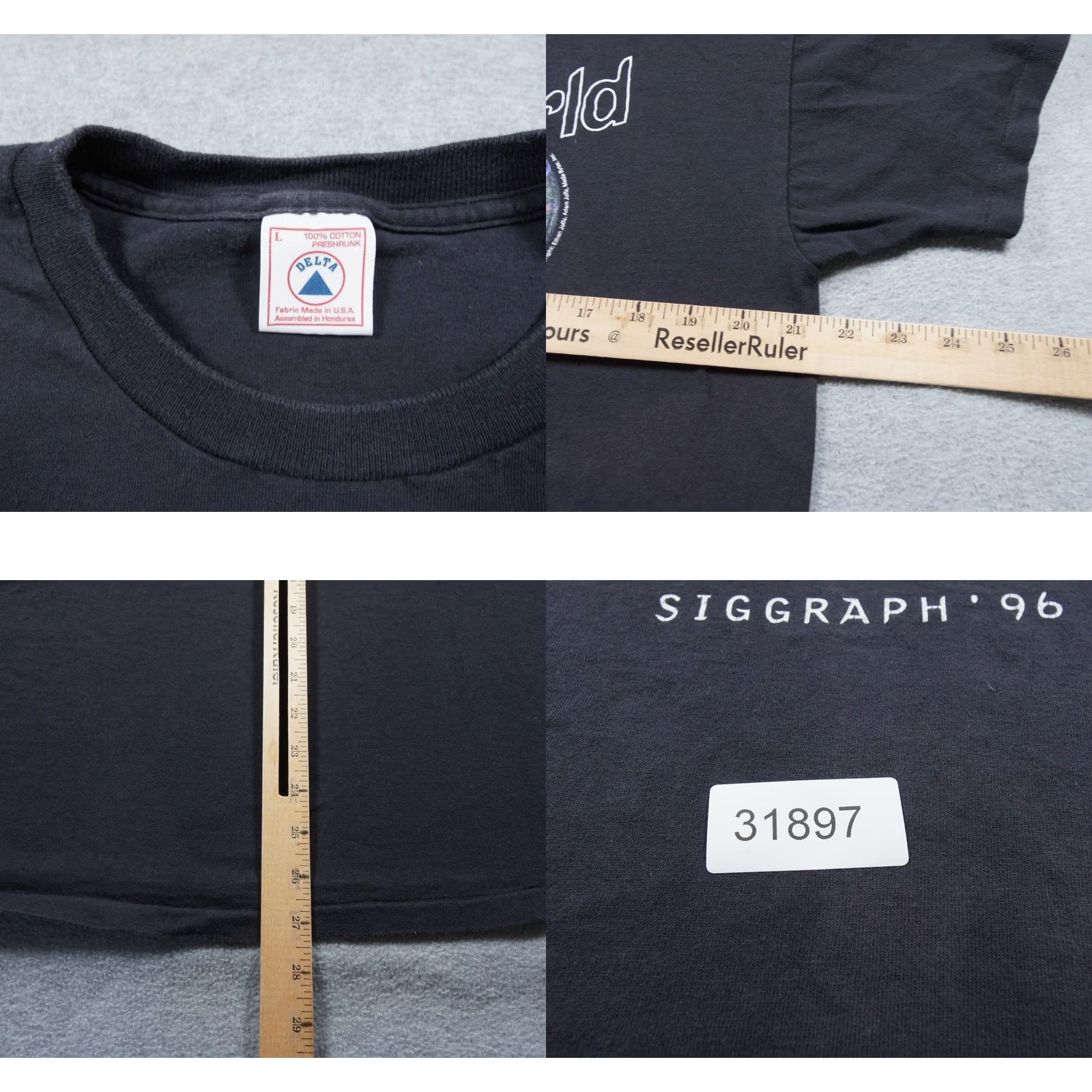 Delta VINTAGE Nike Shirt Mens L Black 90s Tech Tee? Size US L / EU 52-54 / 3 - 8 Thumbnail
