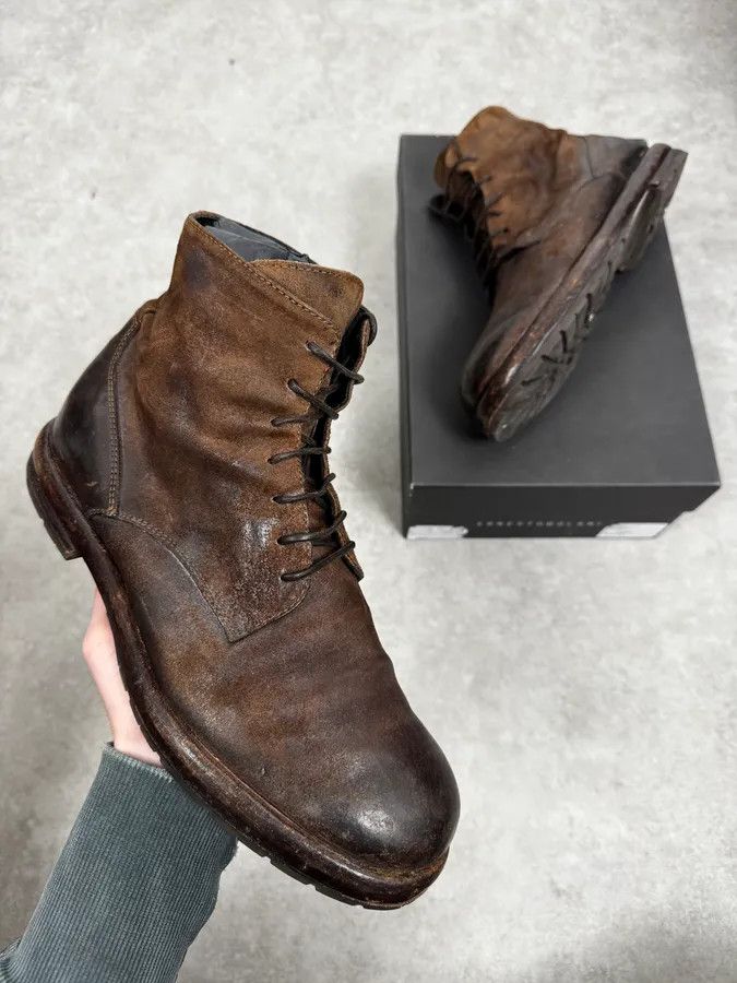 Vintage Ernesto Dolani Brown Eroded Suede Leather Boots Size US 9 / EU 42 - 1 Thumbnail