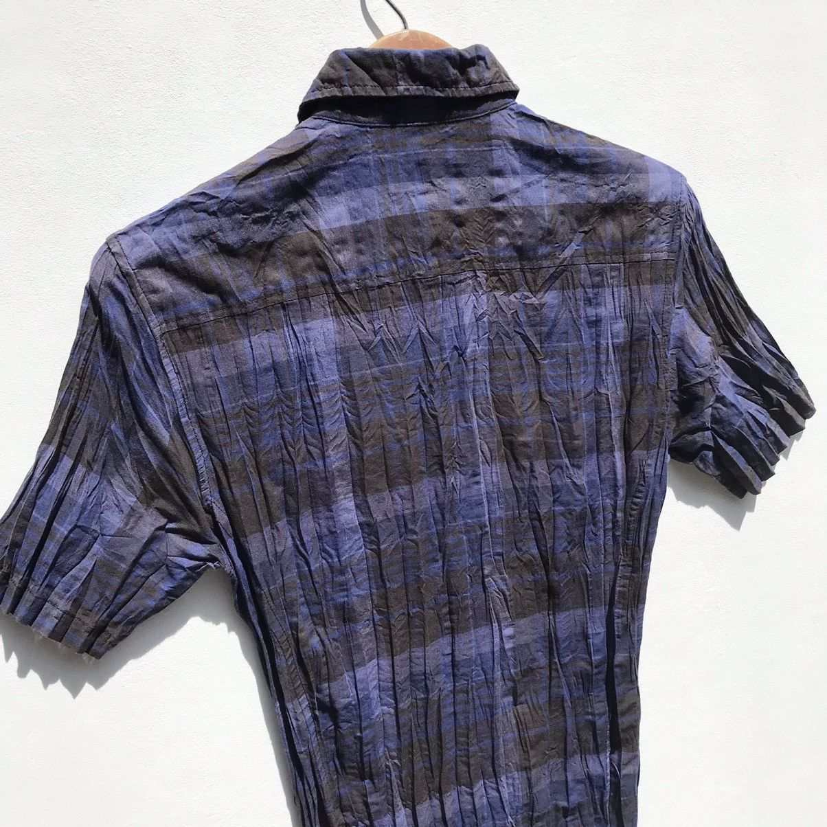 Vintage Tete Homme Issey Miyake Pleated Shirt Tete Homme Sun Faded Size S / US 4 / IT 40 - 9 Thumbnail