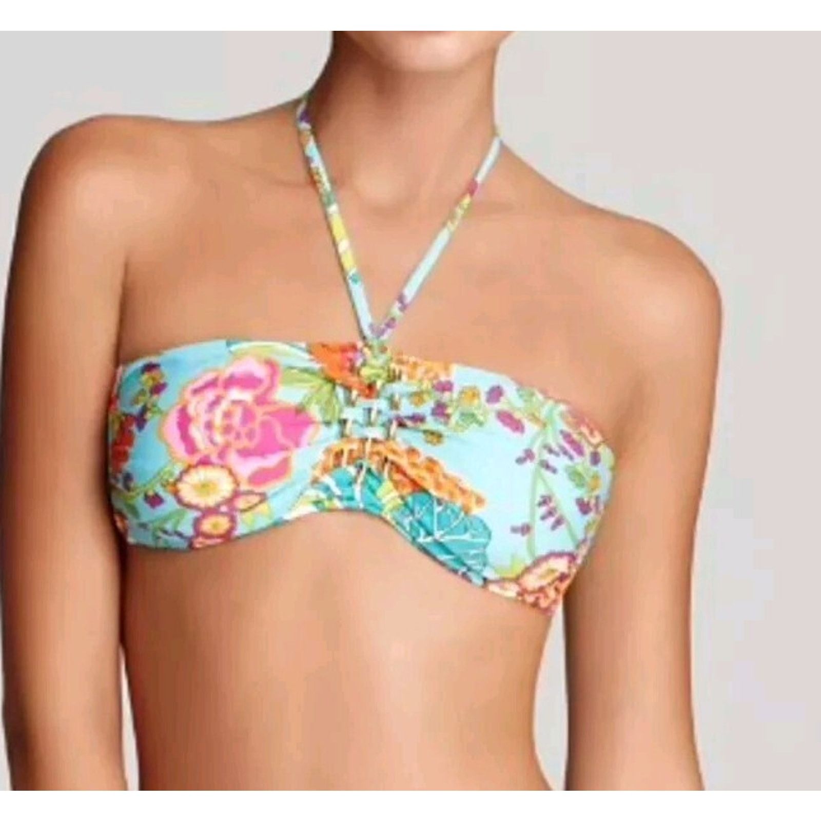 Trina Turk Trina Turk Tokyo Bay Floral Bandeau Bikini Size 4 A000042 Size ONE SIZE - 1 Thumbnail