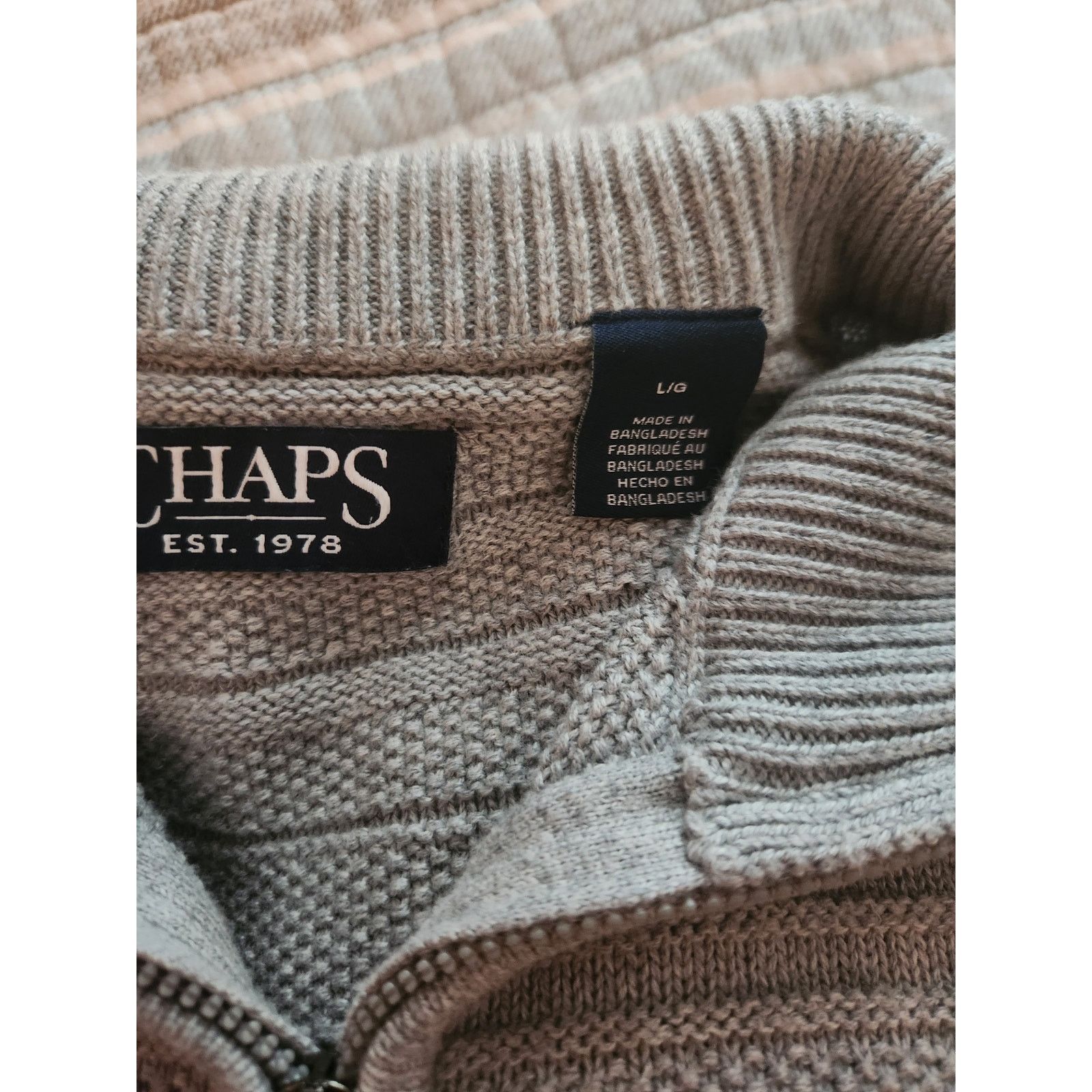 Chaps Beautiful vintage Chaps knit sweater Men's Large quarter zip Size US L / EU 52-54 / 3 - 2 Thumbnail