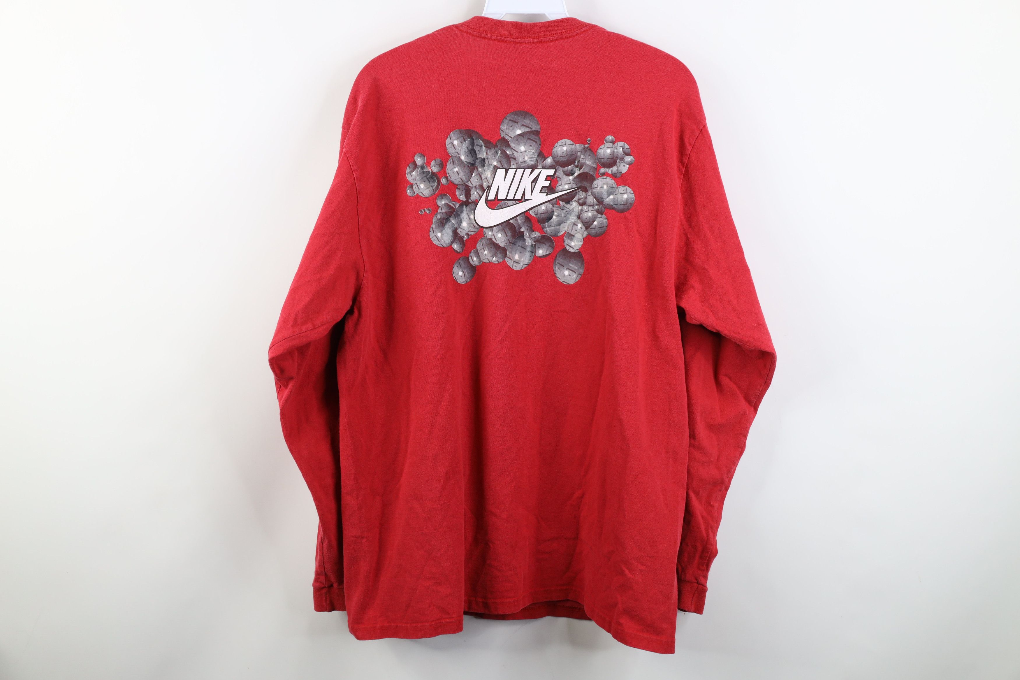 Nike Vintage Y2K Nike Air Bubble Spell Long Sleeve T-Shirt Red Size US L / EU 52-54 / 3 - 13 Thumbnail
