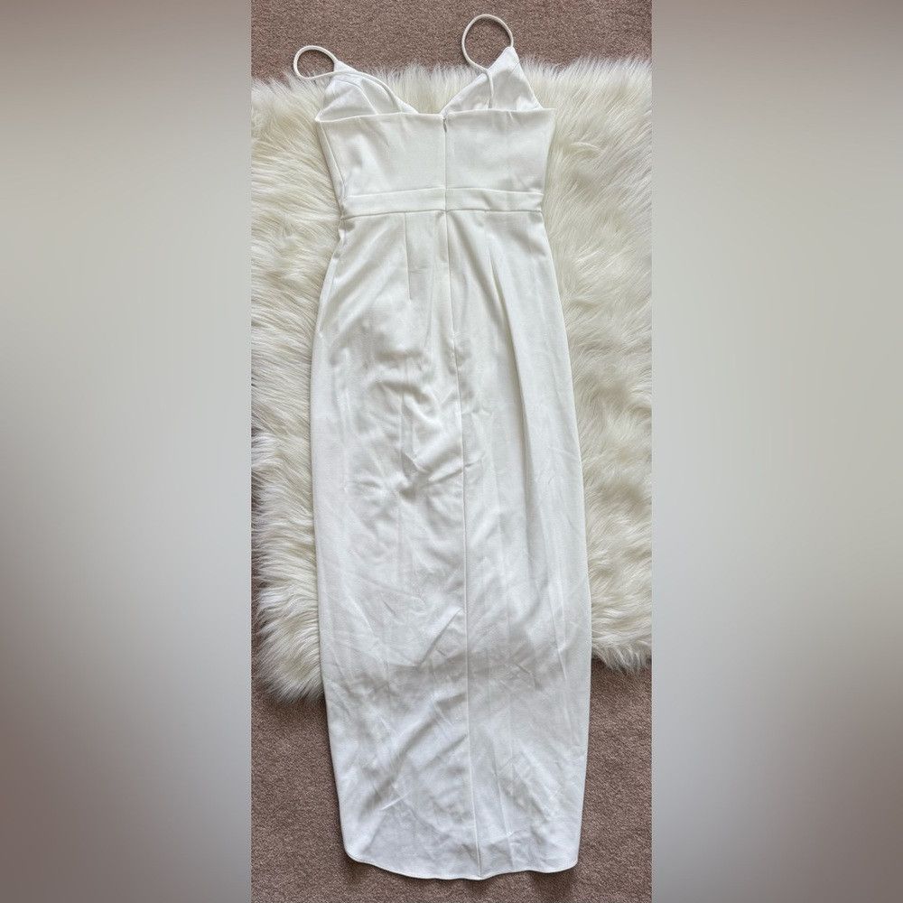 Other BHLDN Caron V Neck Crepe Antique White Dress Bridal Size XS / US 0-2 / IT 36-38 - 4 Thumbnail