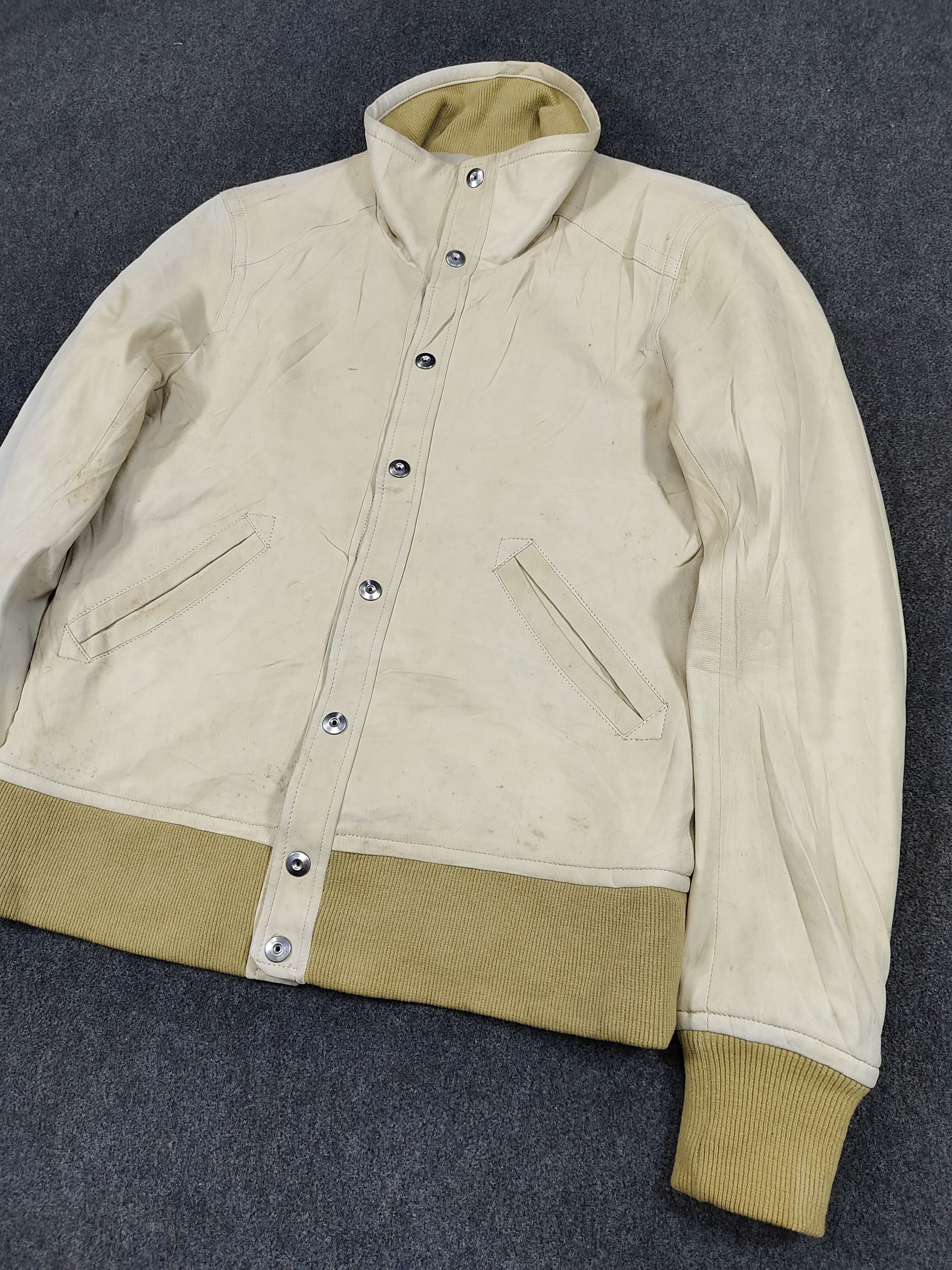 Vintage 🔥Vtg Lambskin High Stand Collar Slim Bomber Jacket Size US M / EU 48-50 / 2 - 3 Thumbnail