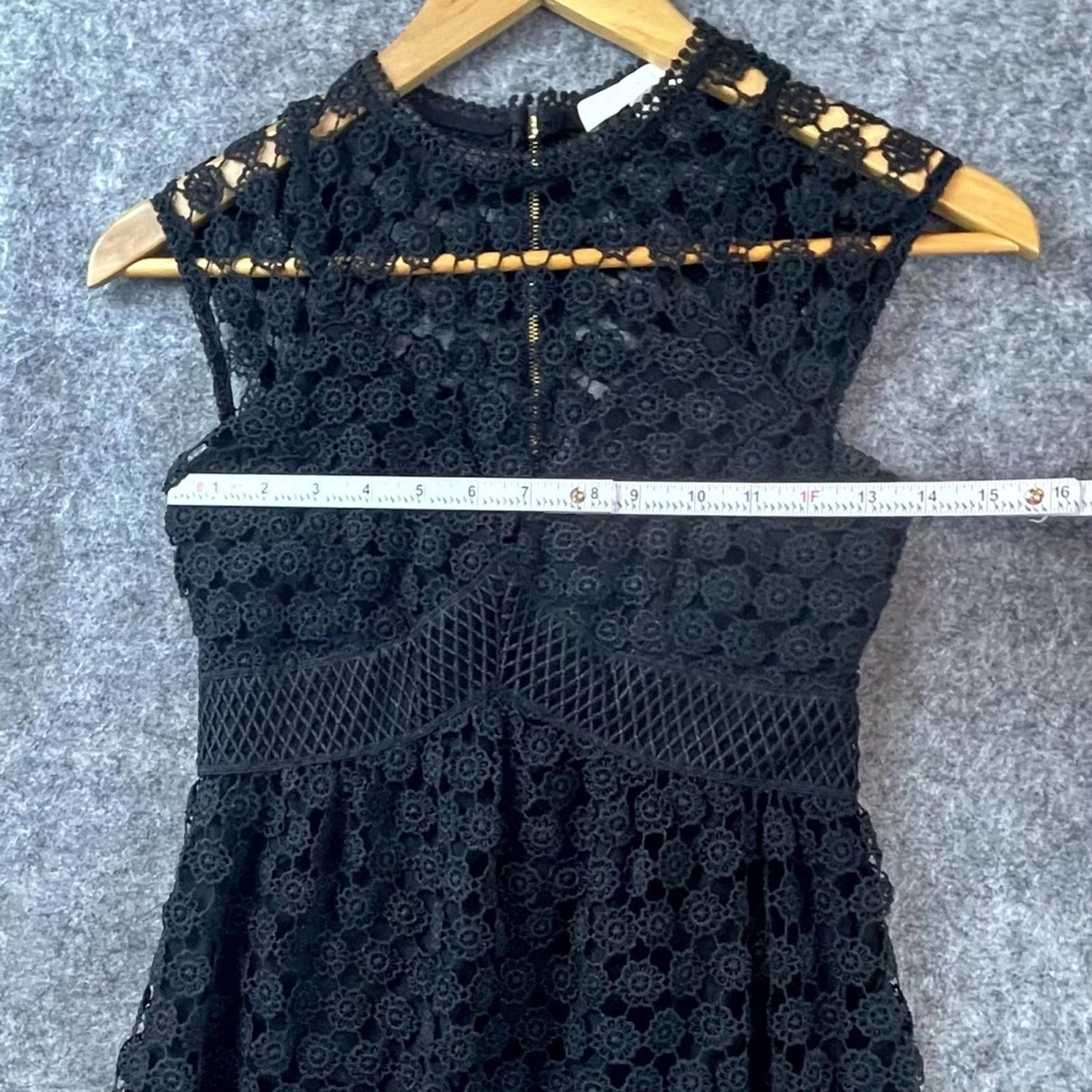 Anthropologie Anthro Eri + Ali Dress 0 Black Crochet Witchcore Whimsigoth Size XS / US 0-2 / IT 36-38 - 4 Thumbnail