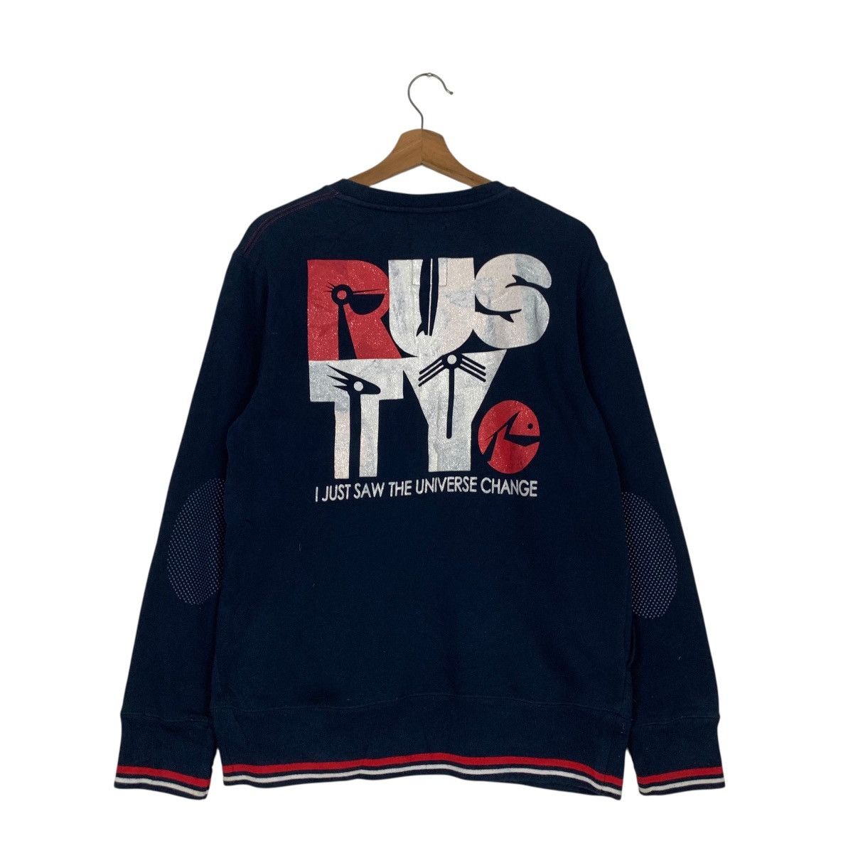 Rusty RUSTY Big Logo Surfing Crewneck Sweatshirt #3538-C162 Size US M / EU 48-50 / 2 - 1 Thumbnail