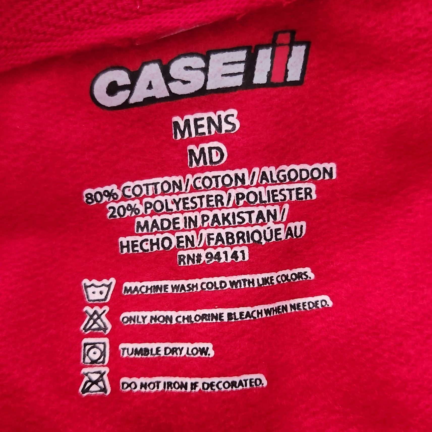 Vintage CaseIH men's Hoodie Pullover Jersey Red With Logo, IH Tractor Graphic, Cotton Blend, Long Sleeve, Hooded, Pockets, All Seasons, Regular Fit, M Size US M / EU 48-50 / 2 - 7 Thumbnail