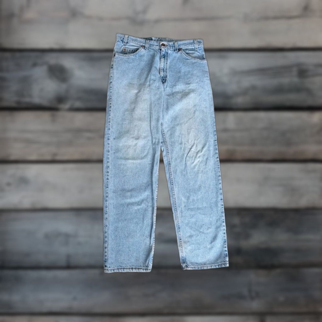 Levi's VINTAGE Levi's 553 Jeans Mens 34x32 Light Wash Distressed 90s White Tab USA Denim 5-Pocket Regular Spring Fall Winter Shoes? Size US 34 / EU 50 - 1 Thumbnail