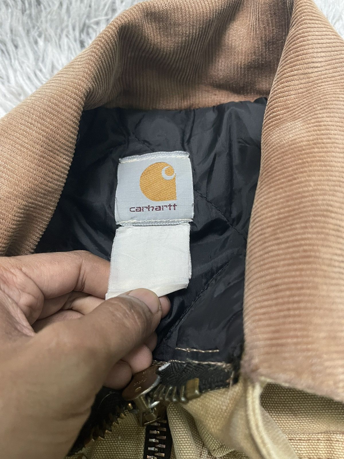 Carhartt VINTAGE CARHARTT KHAKI NICELY FADED QUILTED LINEN RARE Size US L / EU 52-54 / 3 - 12 Thumbnail