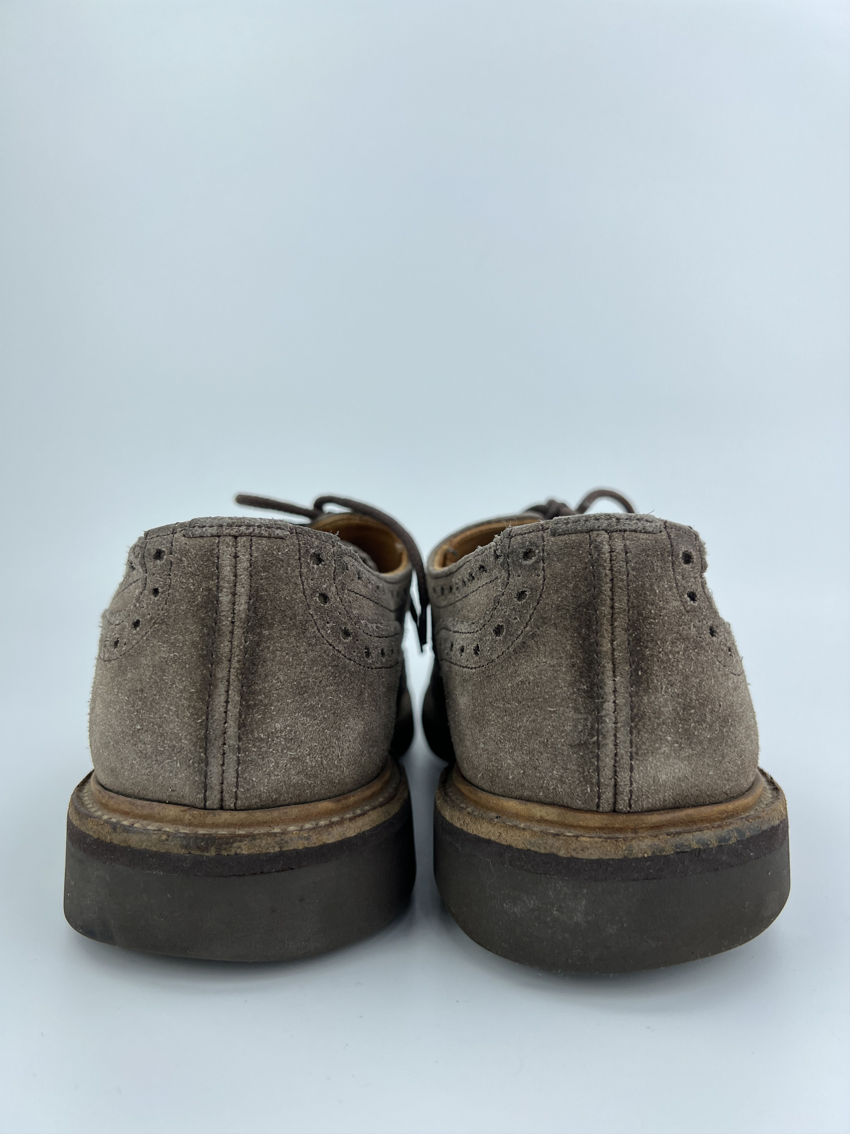 Tricker's Trickers Downton Handmade Gray Suede Derby Shoes Size US 9.5 / EU 42-43 - 6 Thumbnail