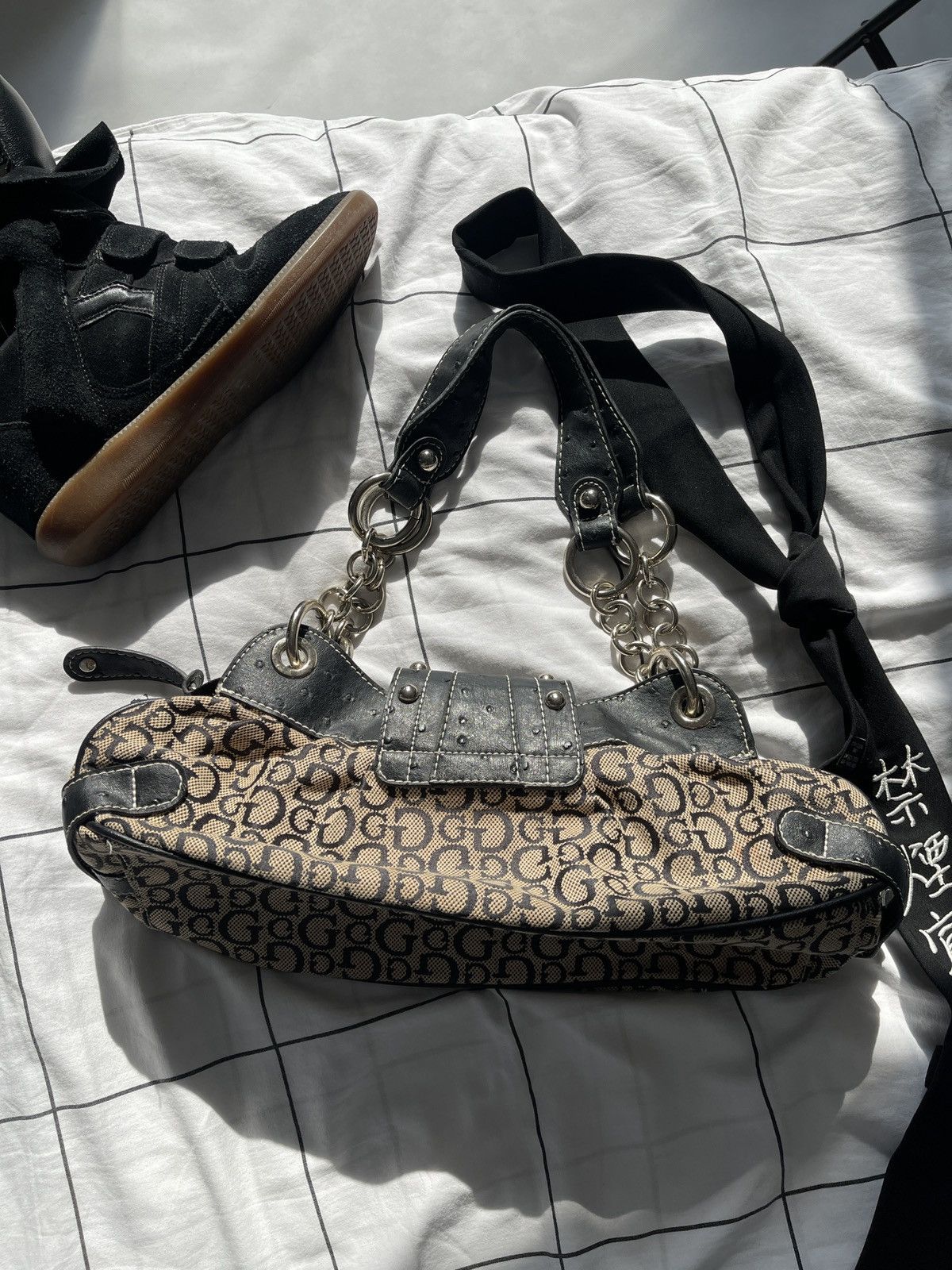 Guess Guess vintage buckle logo bag Monogram mini 00s Y2k Handbag Size ONE SIZE - 7 Thumbnail