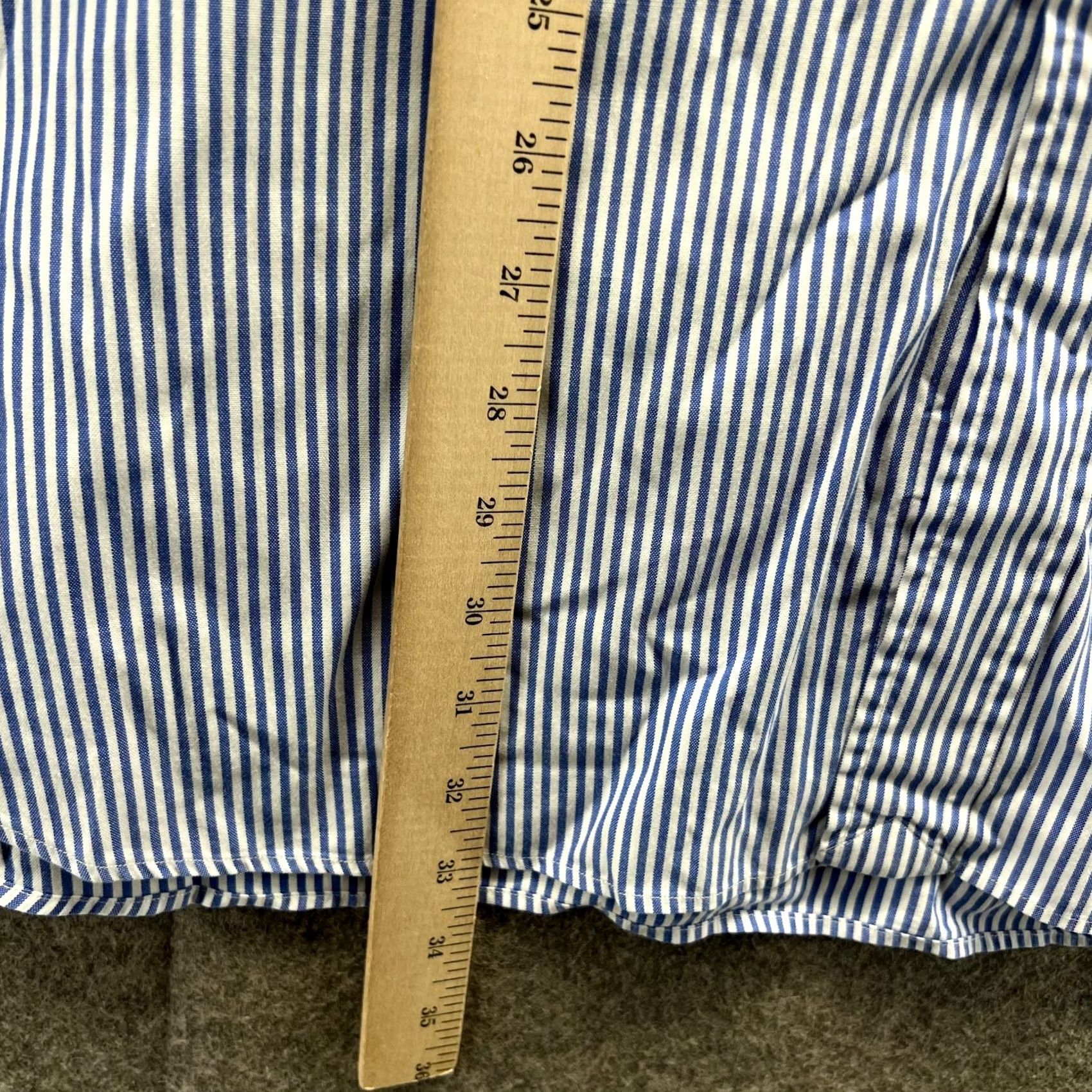 Polo Ralph Lauren VINTAGE Polo Ralph Lauren Shirt Mens 18 Blue Button Down OCBD Striped Classic Fit Casual Formal 56in Chest Men Shadows of Time Size US XXL / EU 58 / 5 - 6 Thumbnail