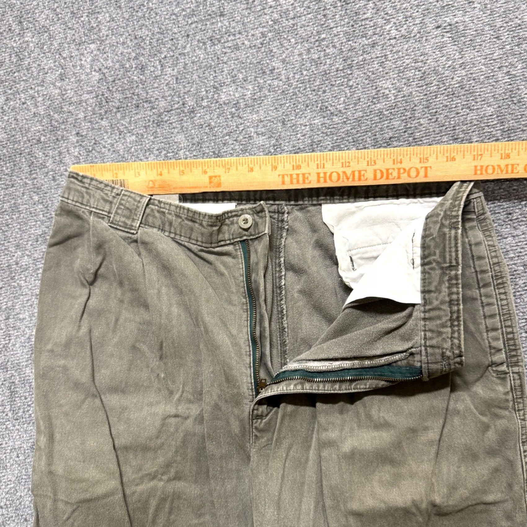 Dockers VINTAGE Dockers Chino Pants Dress Men 36x32 Regular Cotton Brown 90s Green Paper Tag Mens Size US 36 / EU 52 - 5 Thumbnail