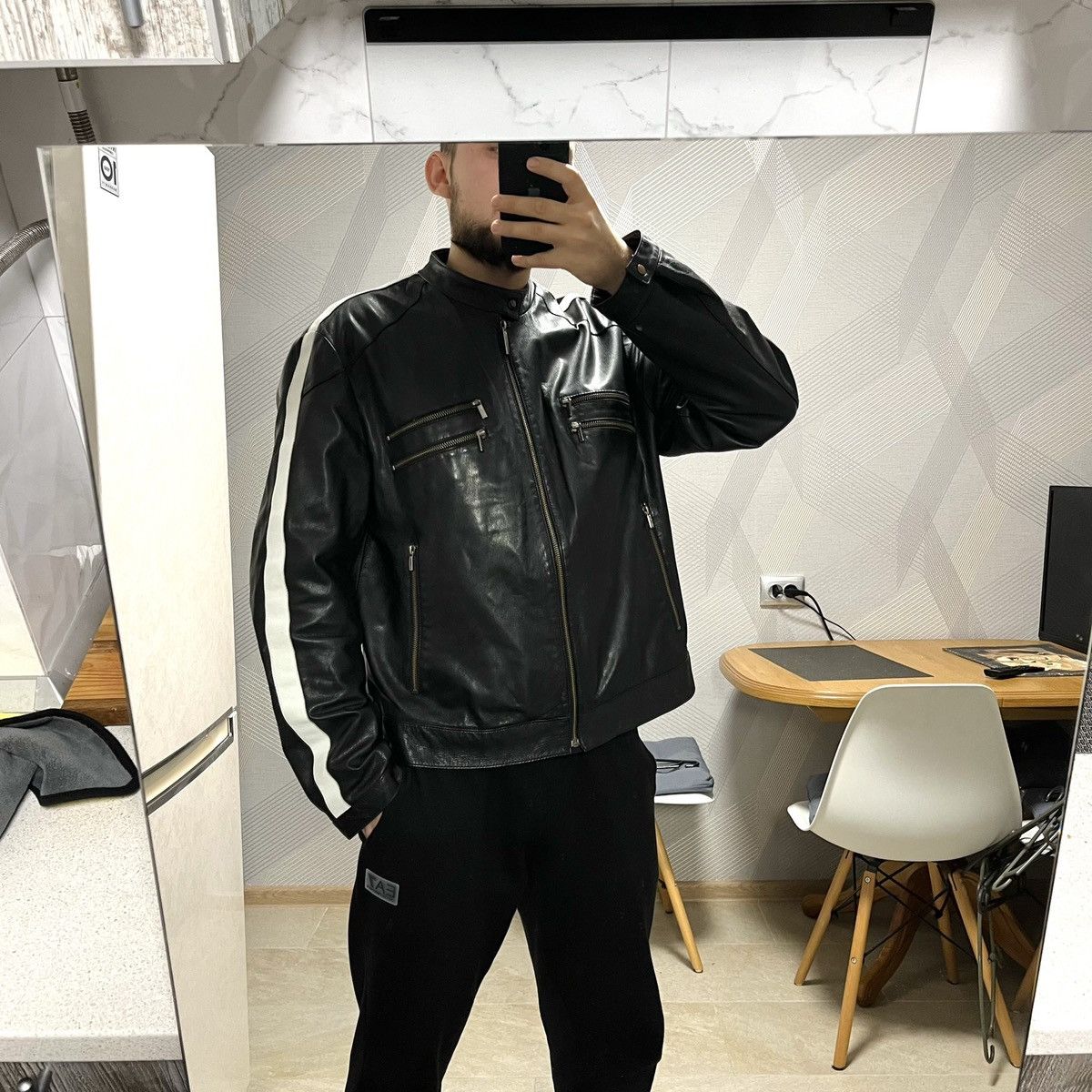 Karl Lagerfeld Karl Lagerfeld Leather jacket Size US L / EU 52-54 / 3 - 3 Thumbnail