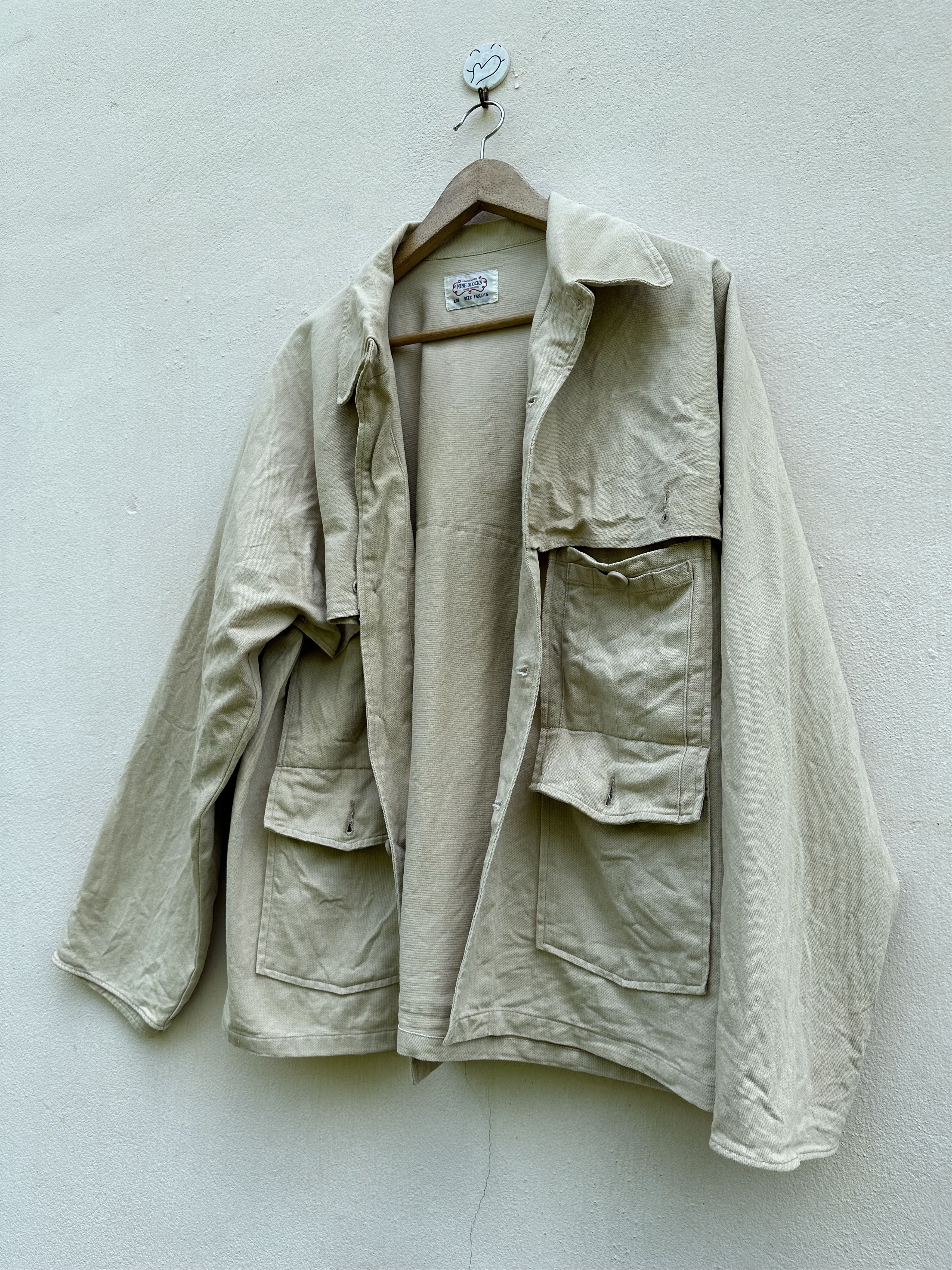 Vintage Chore Worker Sanforized Nine Blocks Jacket Shoulder Protect Size US L / EU 52-54 / 3 - 3 Thumbnail