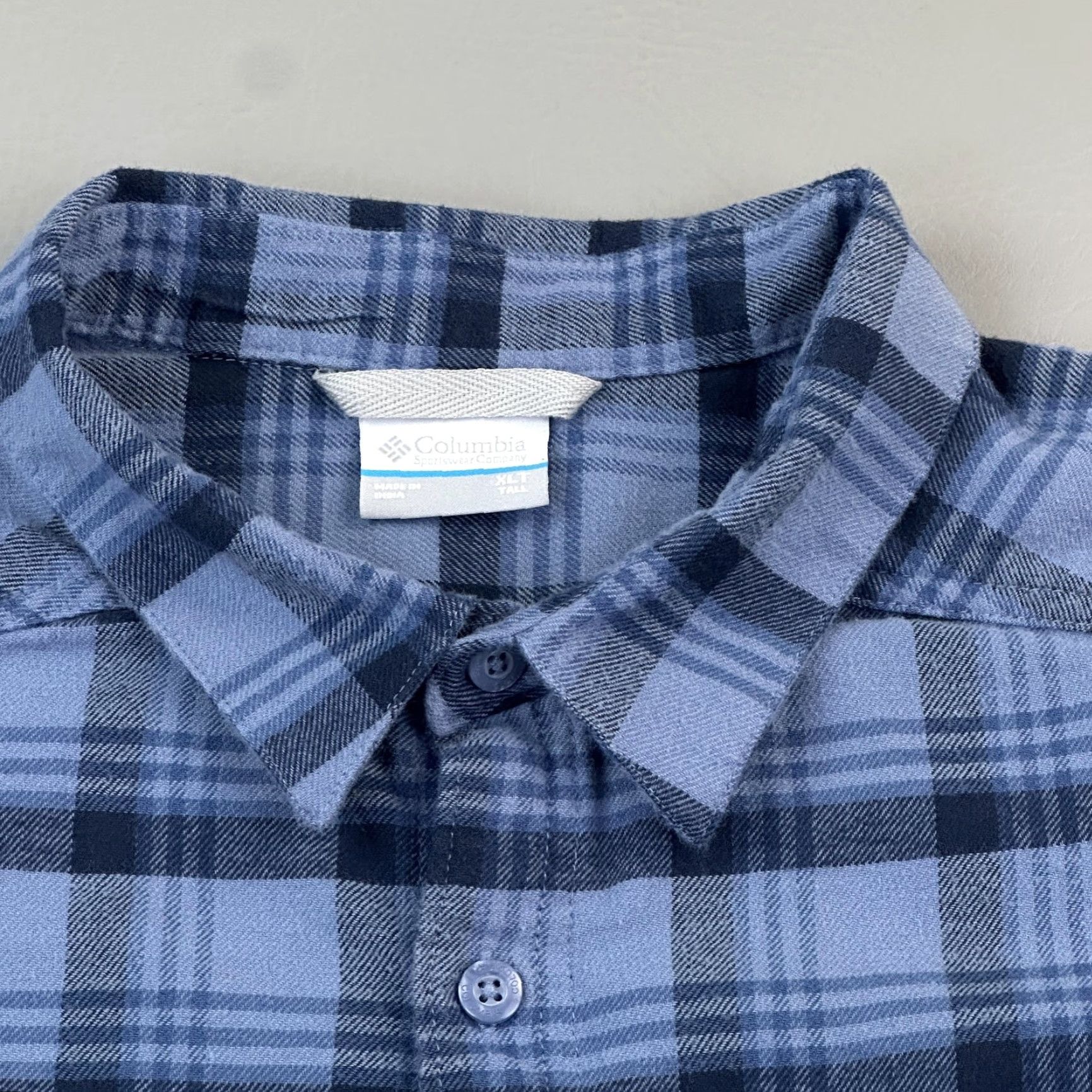 Vintage Columbia Cornell Woods Shirt Mens XLT Blue Plaid Flannel Button Up Long Sleeve Size US XL / EU 56 / 4 - 5 Thumbnail