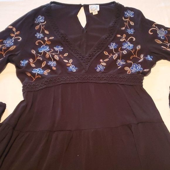 Other Blue Rain (Franchesca) Embroidered Long Slv Accented Black L Size M / US 6-8 / IT 42-44 - 7 Thumbnail