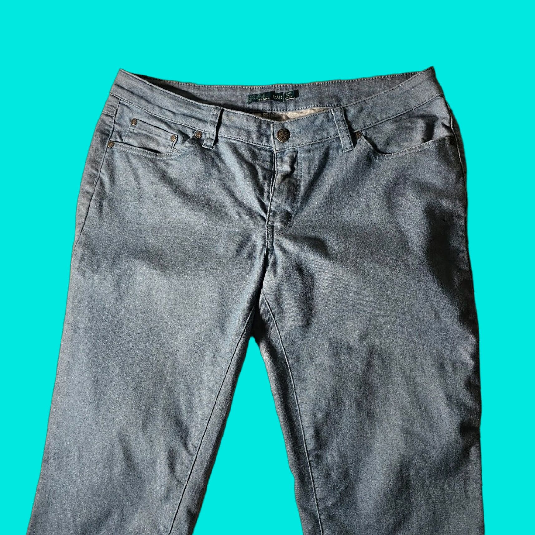 Prana VINTAGE Prana Women's Jeans Blue Organic Cotton Stretch 12 Straight 29in Inseam (Note: if not vintage, omit) Size 34" / US 12 / IT 48 - 1 Thumbnail