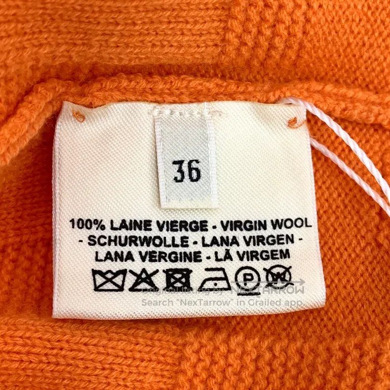Hermes Hermes Orange ribbed wool round-neck long-sleeve knit swea Size XS / US 0-2 / IT 36-38 - 6 Thumbnail