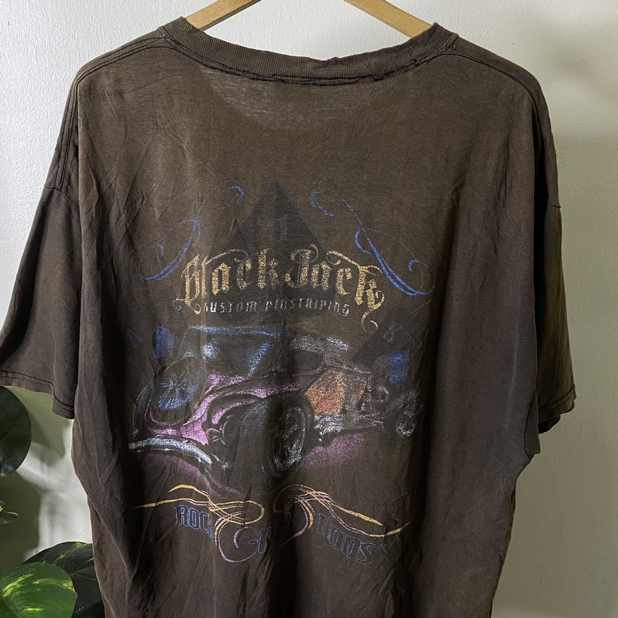 Vintage Vintage 1990s Rock & Rods Custom Pinstriping Sunfaded Tee Size US XL / EU 56 / 4 - 2 Thumbnail
