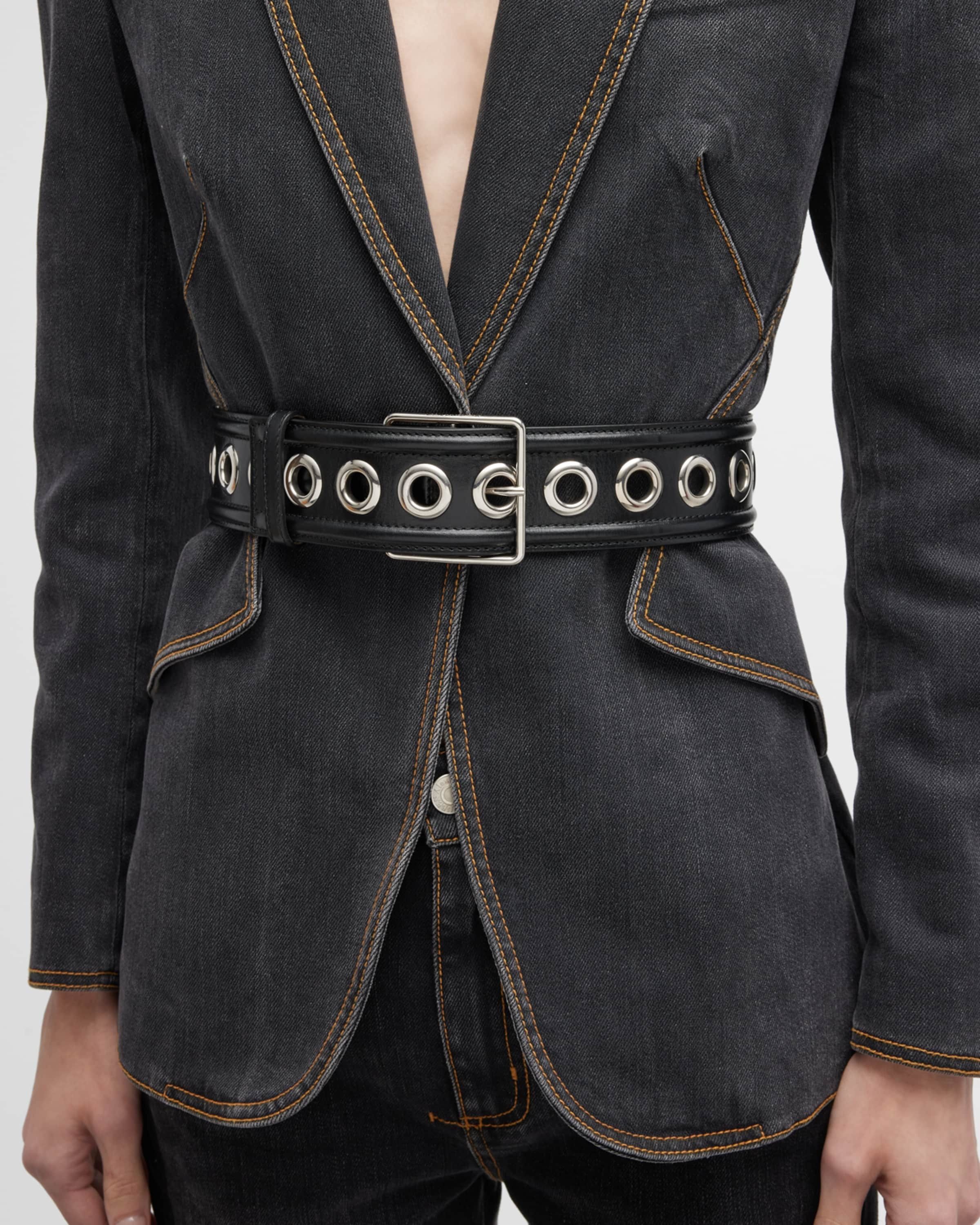 Alexander McQueen o1y0325 Size: 39.5 / High-Waist Belt in Black Size ONE SIZE - 2 Thumbnail