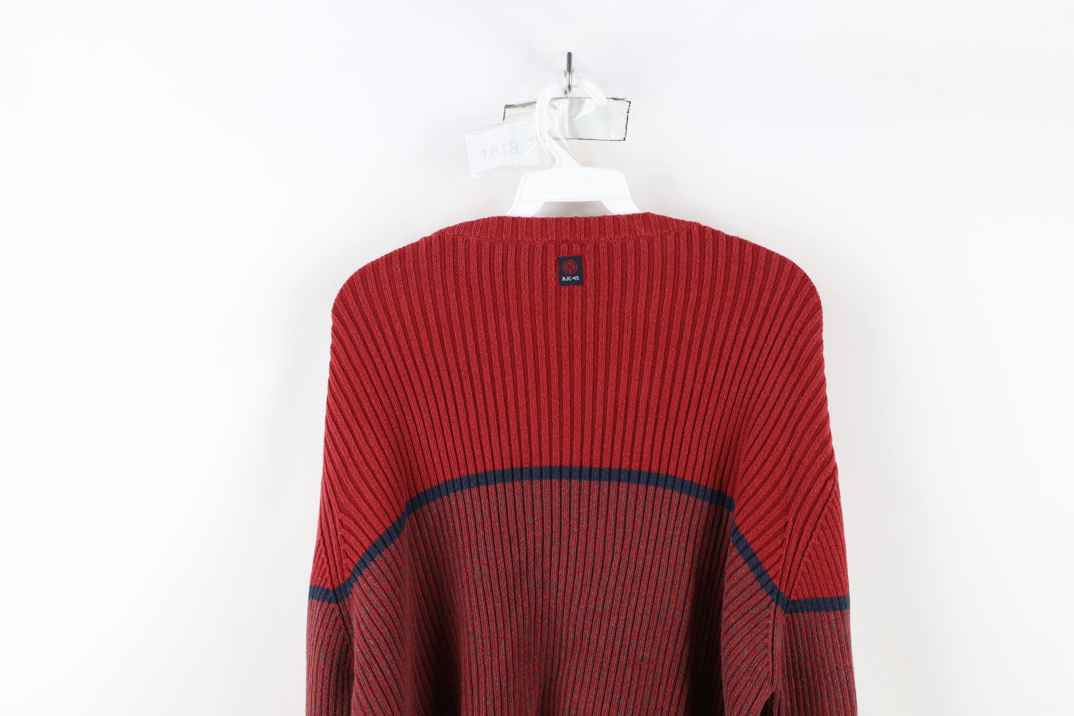 Nautica × Vintage Vintage 90s Nautica Chunky Ribbed Knit Crewneck Sweater Size US L / EU 52-54 / 3 - 10 Thumbnail