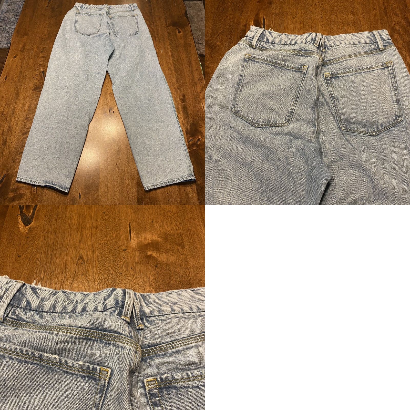 Good American Good American Jeans Womens 6/28 32x34 Baggy Fit Light Blue Wash Denim Pants Size 28" / US 6 / IT 42 - 8 Thumbnail