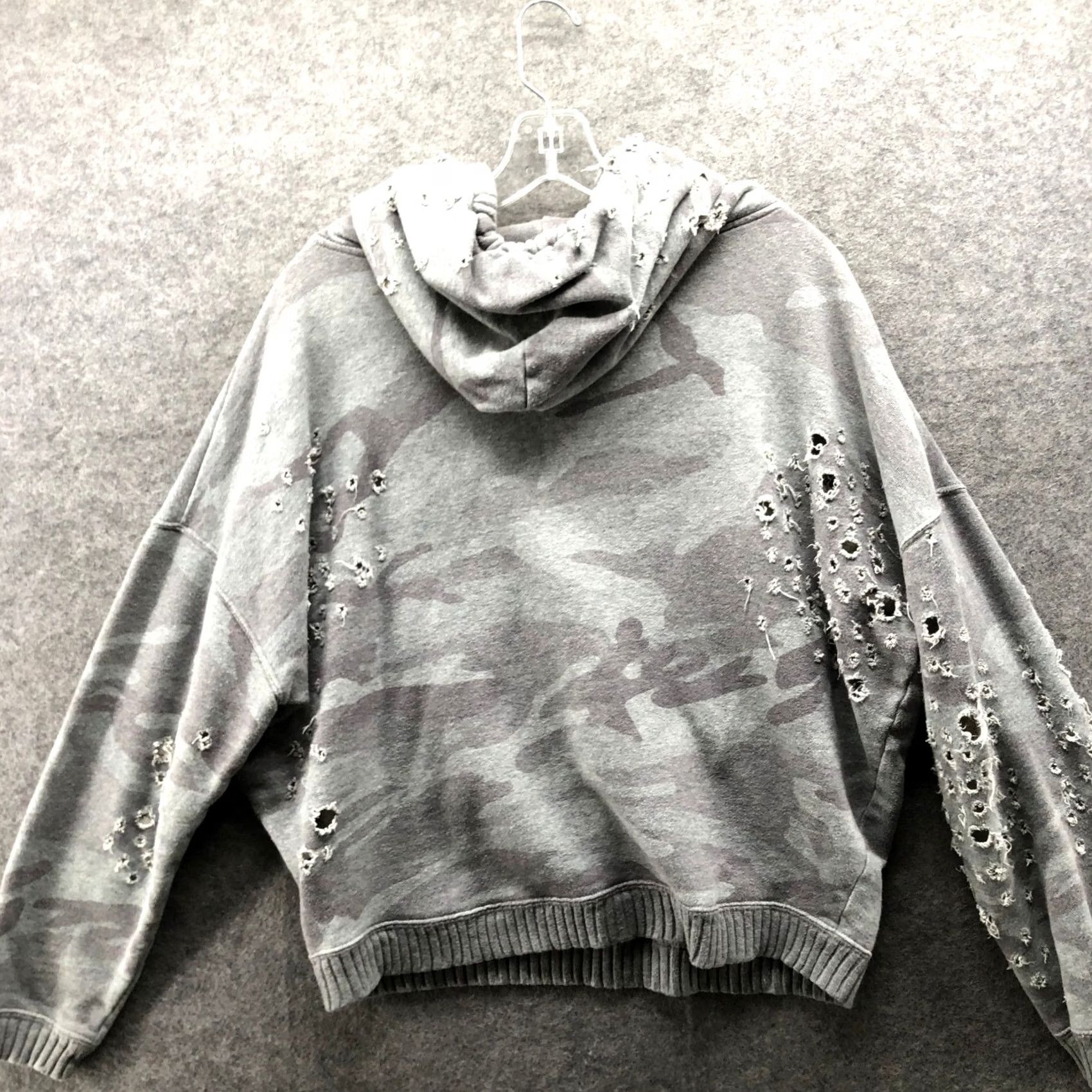Iro IRO Jeans Hoodie Womens XS Gray Camo Distressed Pullover Relaxed Size XS / US 0-2 / IT 36-38 - 2 Thumbnail