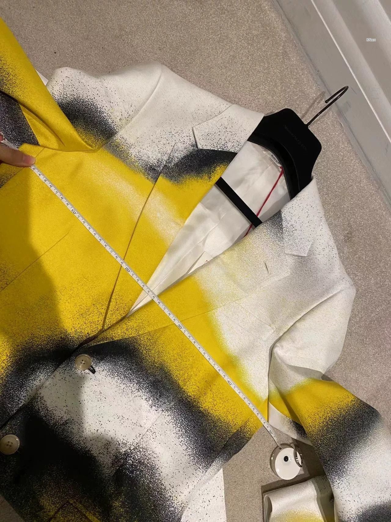 Alexander McQueen Alexander McQueen Yellow Gray Spray Suit Set Size US S / EU 44-46 / 1 - 4 Thumbnail