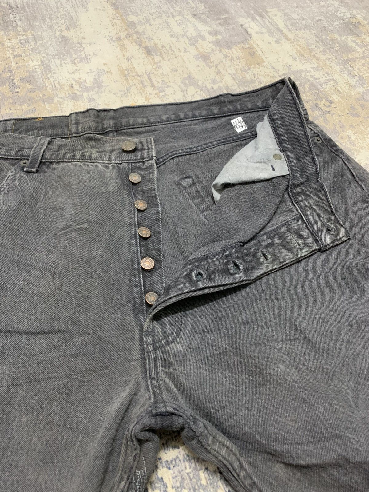 Levi's Size 30x35 Vintage 90s Levis 501 Faded Black USA Size US 39 - 5 Thumbnail