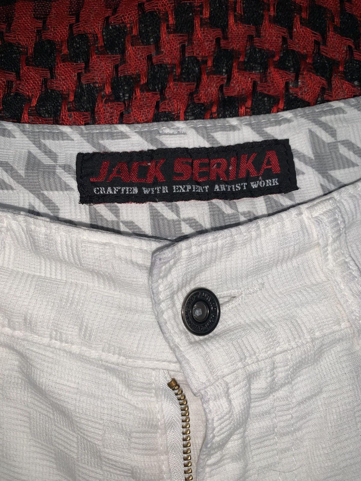Japanese Brand Jack Serika Gothic Poem Woven Pocket Leather Size US 31 - 8 Thumbnail