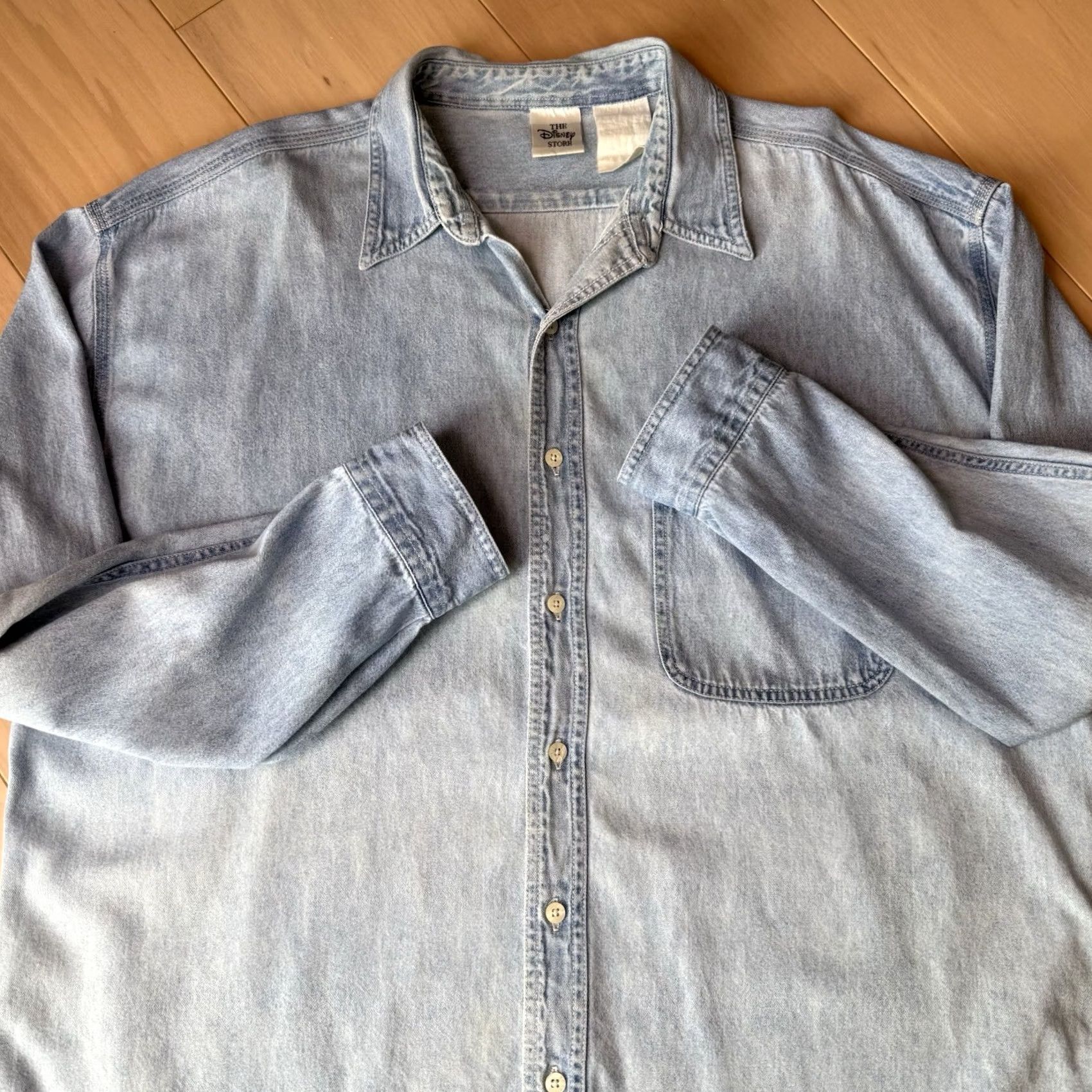 Disney VINTAGE Disney Winnie the Pooh Shirt 2XL Blue Long Sleeve Button Up Cartoon Men Shirt Size US XXL / EU 58 / 5 - 6 Thumbnail