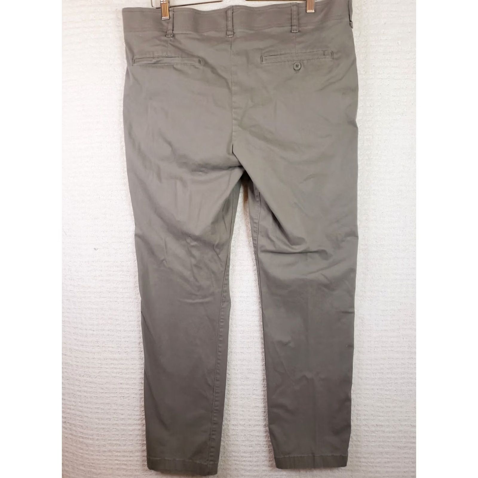 Lee Lee Motion Flex Waistband Flat Front Chino Pants 38x32 Men Slim Straight Green Khaki Size US 38 / EU 54 - 5 Thumbnail